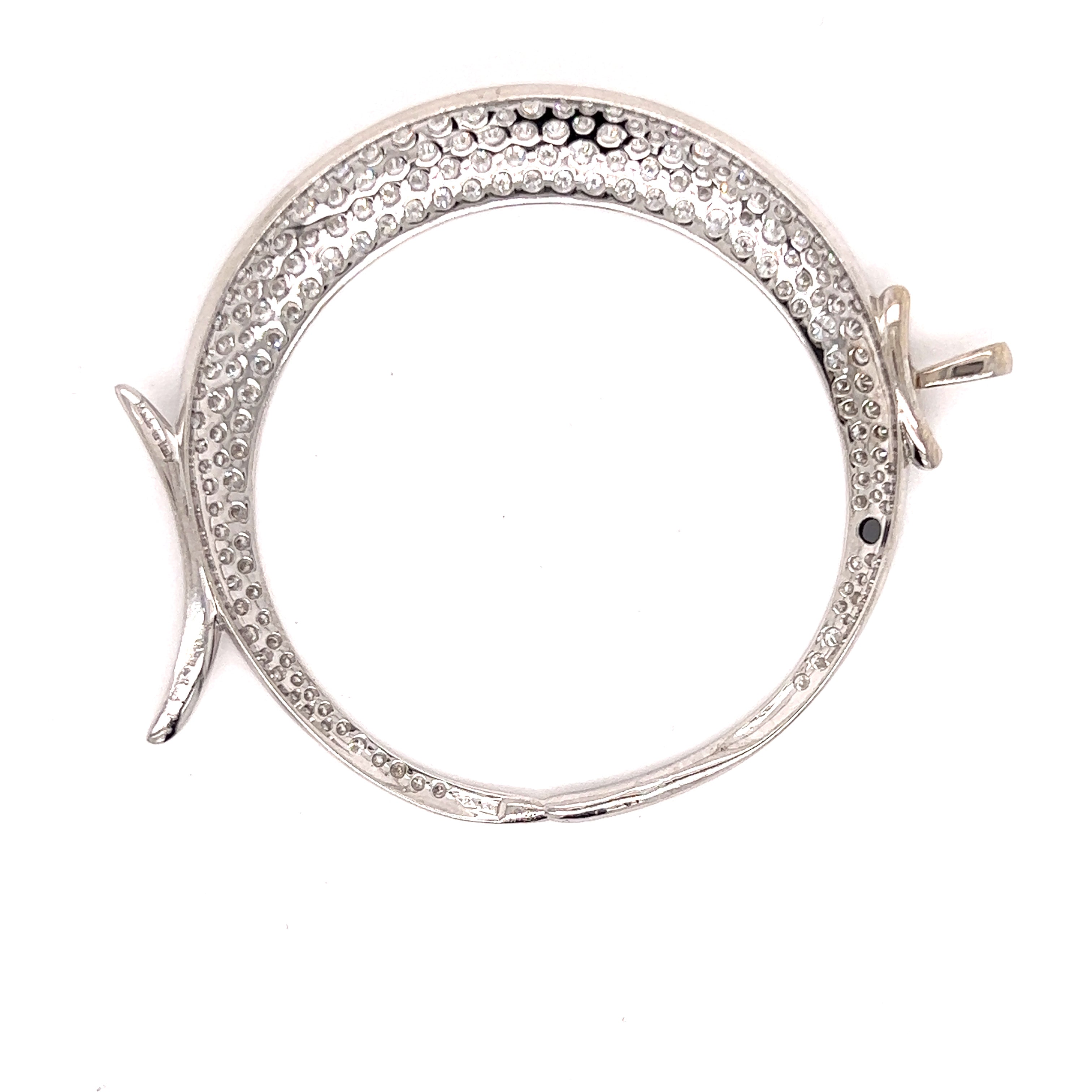 Italian Designer Porrati Pendant, Round Diamond 3.35 cttw G-H VS, 18K White Gold 11.74g