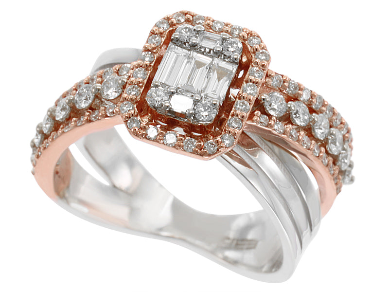 Effy Ring, Mixed Diamonds 0.84 cttw, 14K White/Rose Gold 8.23g
