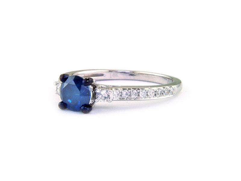 Effy Ring, Round Diamond 1.20 cttw H-I-Blue SI2-I1, 14K White Gold 3.11g