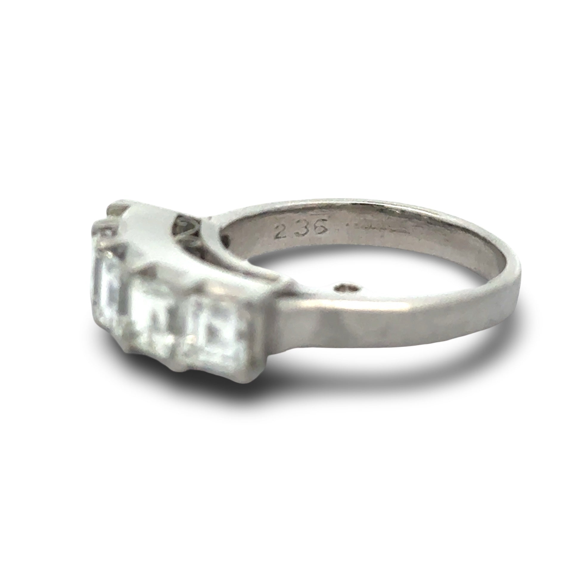 Estate Ring 5 Asscher Cut Diamond 2.36cttw. G-H VS1-VS2  Platinum 6.40g