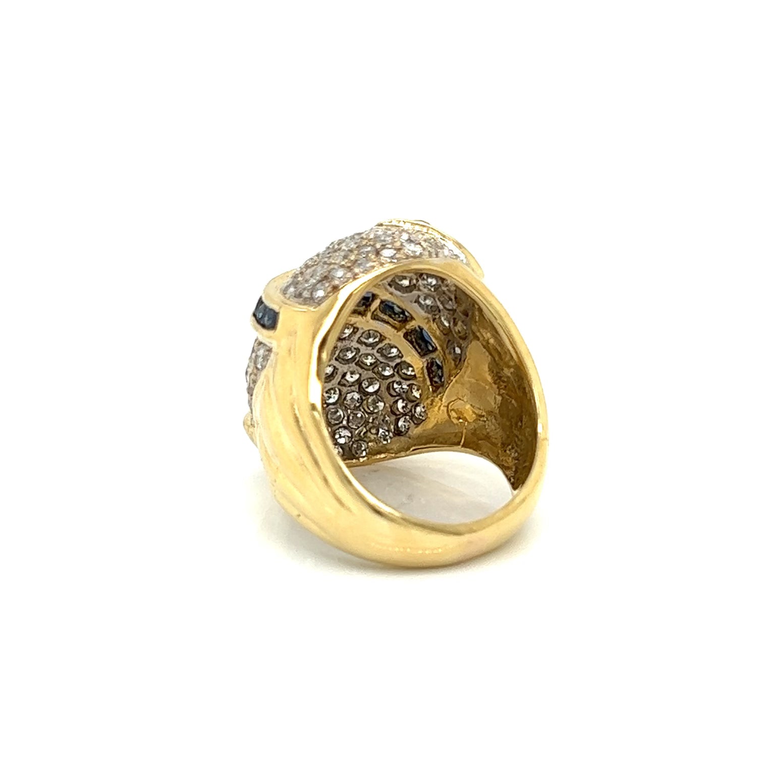 Estate Ring, Round Diamond 2.75ct, Round Sapphire 0.96 cttw, 14K White/Yellow Gold 11.30g