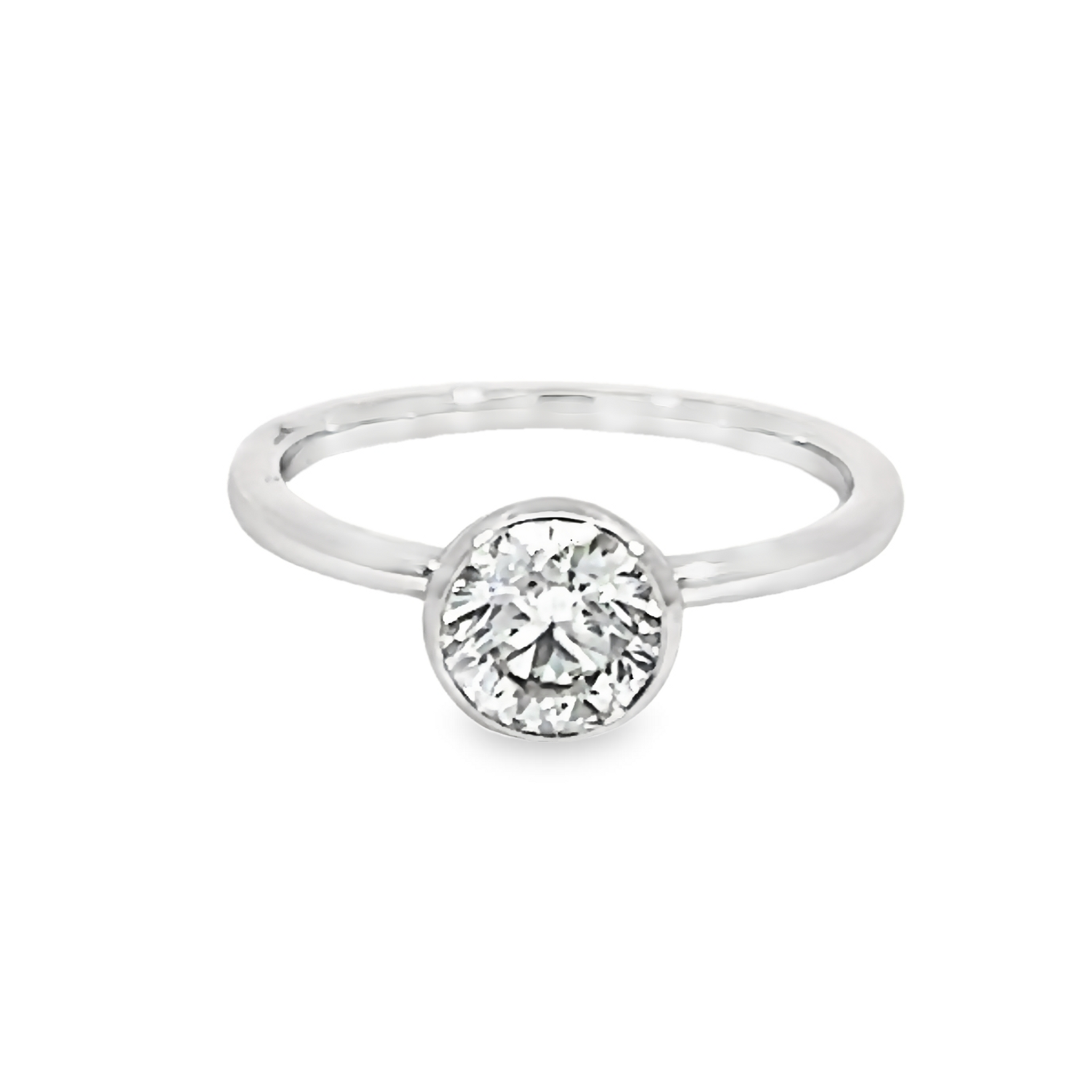 Round Brilliant Bezel Solitaire Diamond Engagement Ring