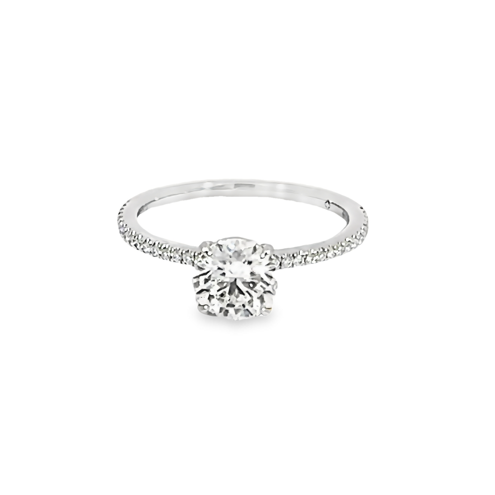 Round Brilliant Diamond Engagement Ring With Accented Shank