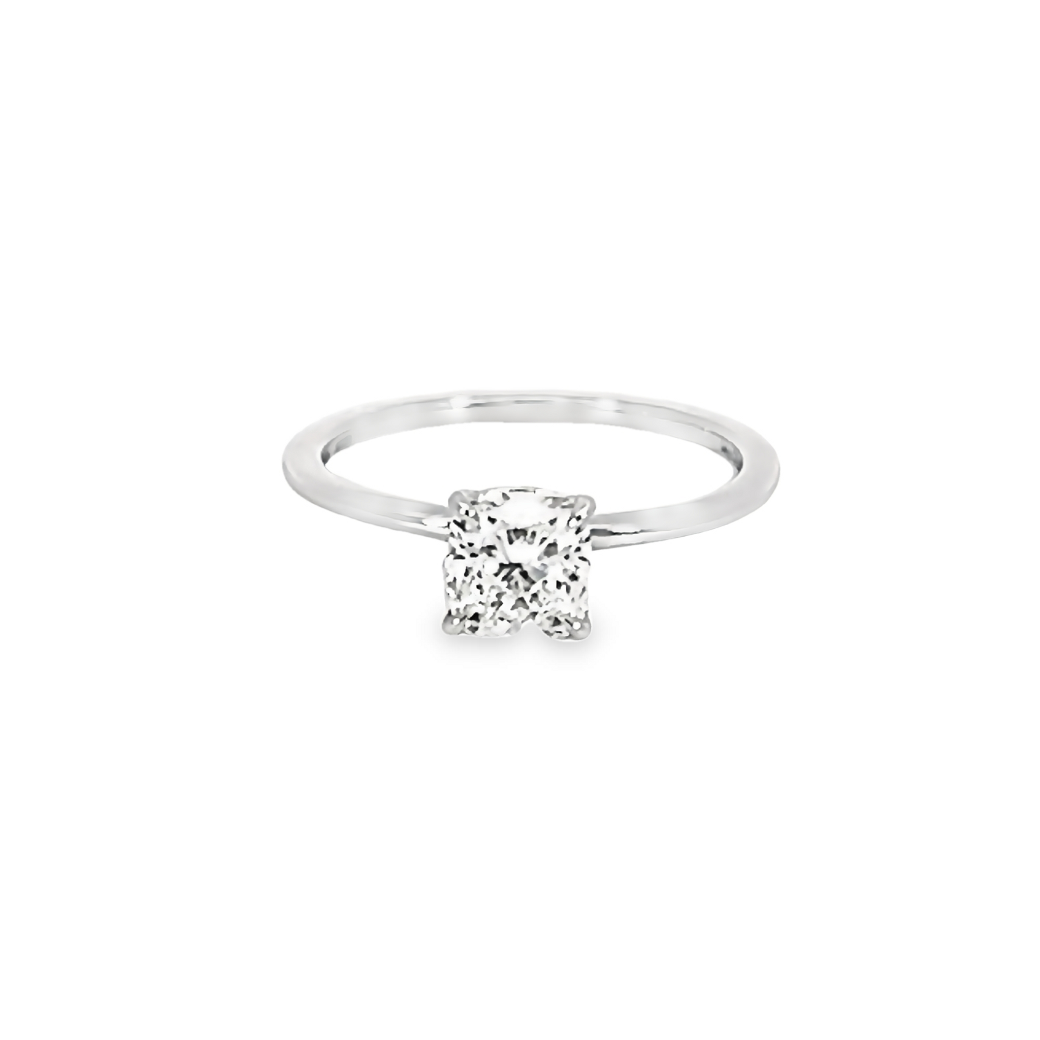 Cushion Solitaire Diamond Engagement Ring
