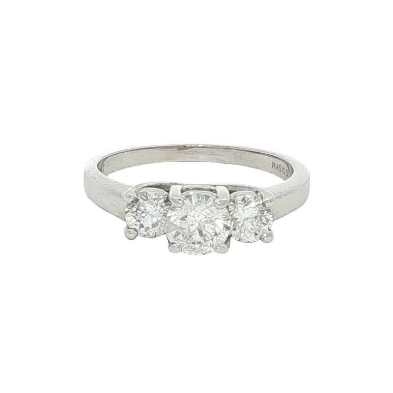 Round Brilliant Three Stone Diamond Engagement Ring