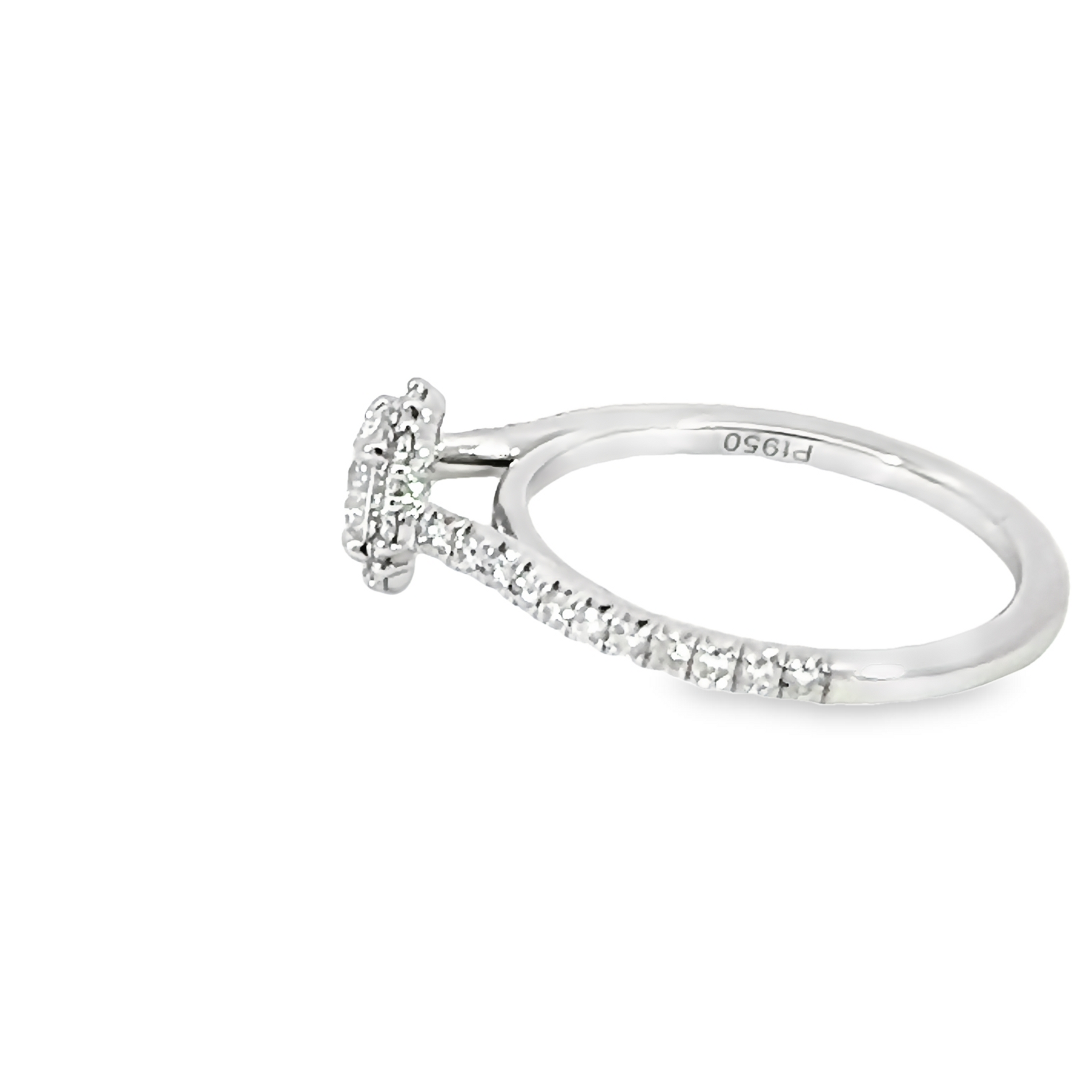 Round Brilliant Diamond Engagement Ring With Halo And Side Accents