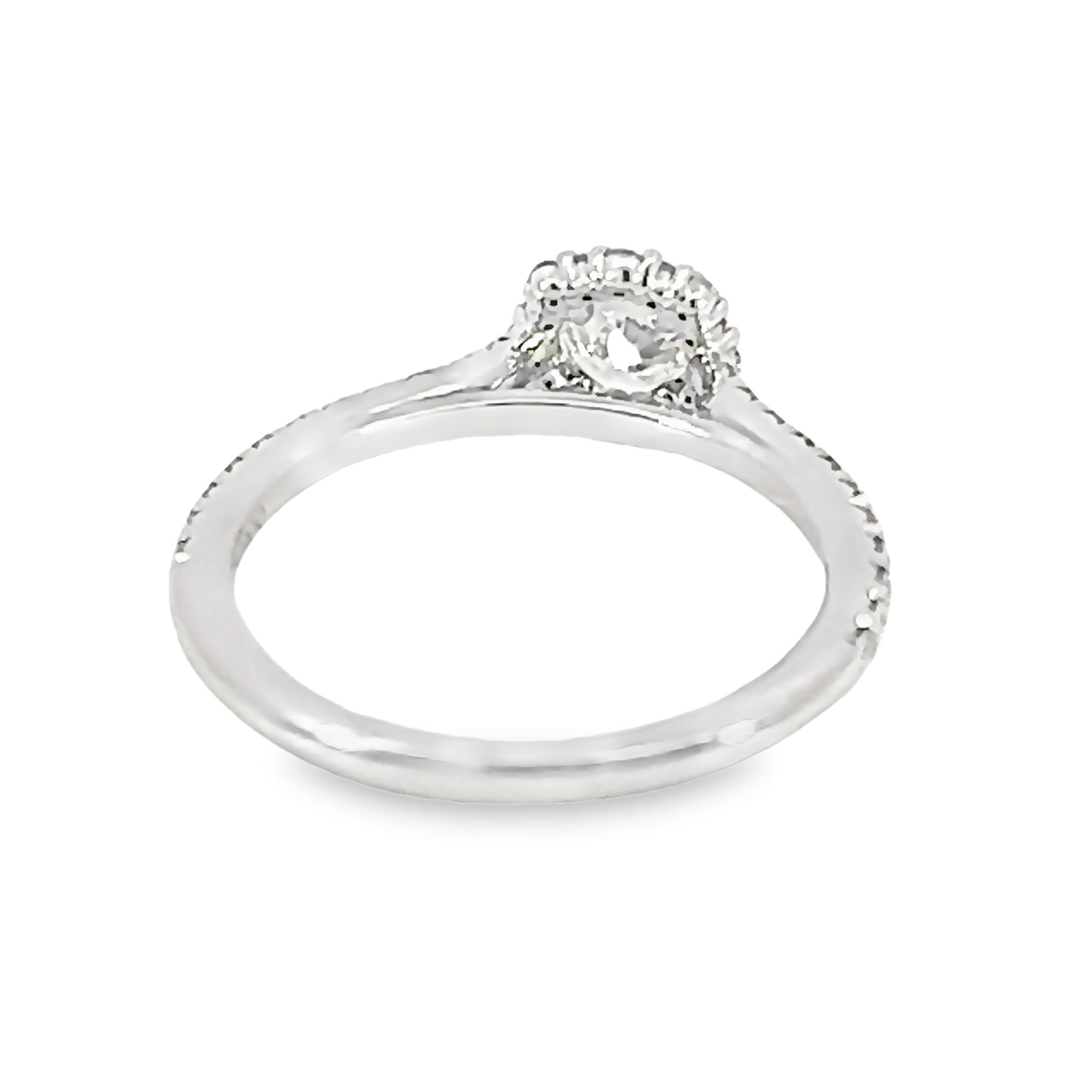 Round Brilliant Diamond Engagement Ring With Halo And Side Accents