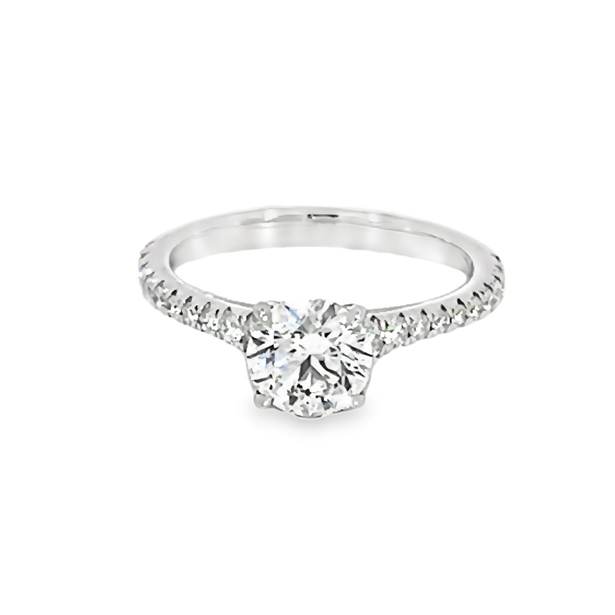 Round Brilliant Diamond Engagement Ring With Accent Stones