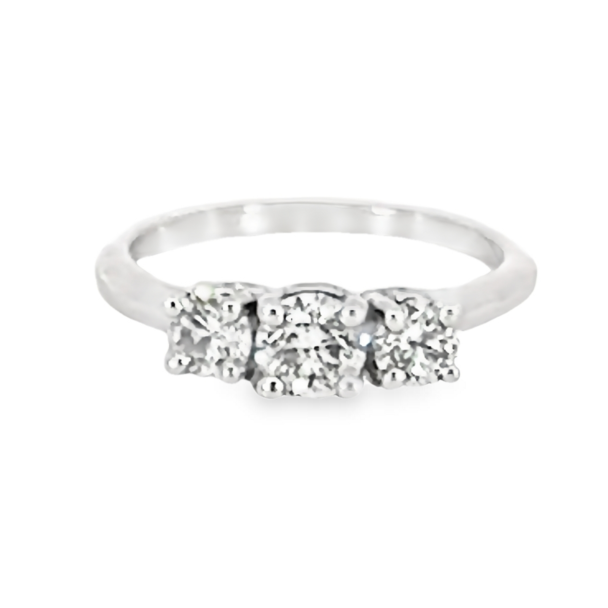 Round Brilliant Three Stone Diamond Engagement Ring