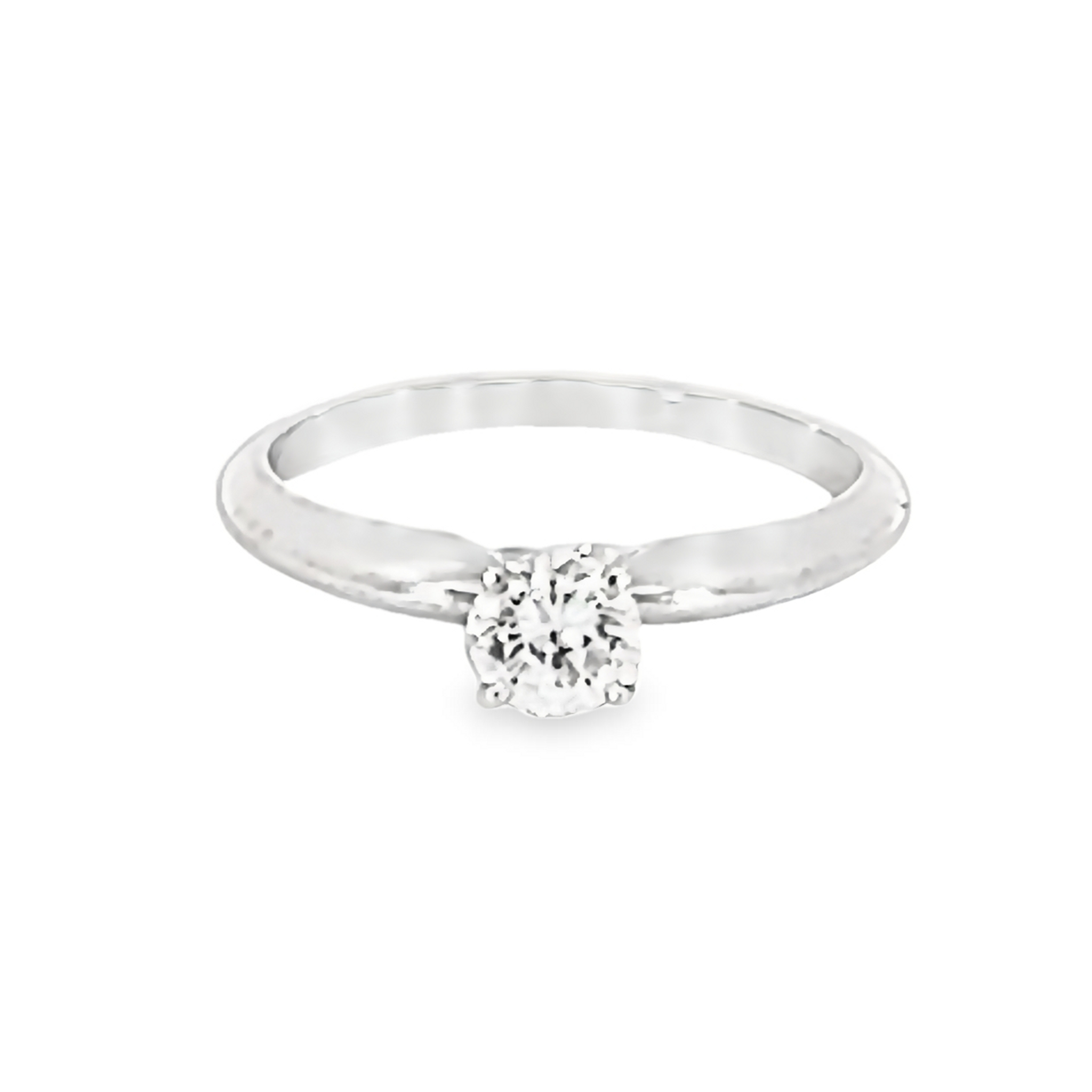 14 Karat white gold engagement ring with one 0.40ct Round Brilliant J VVS2 Diamond