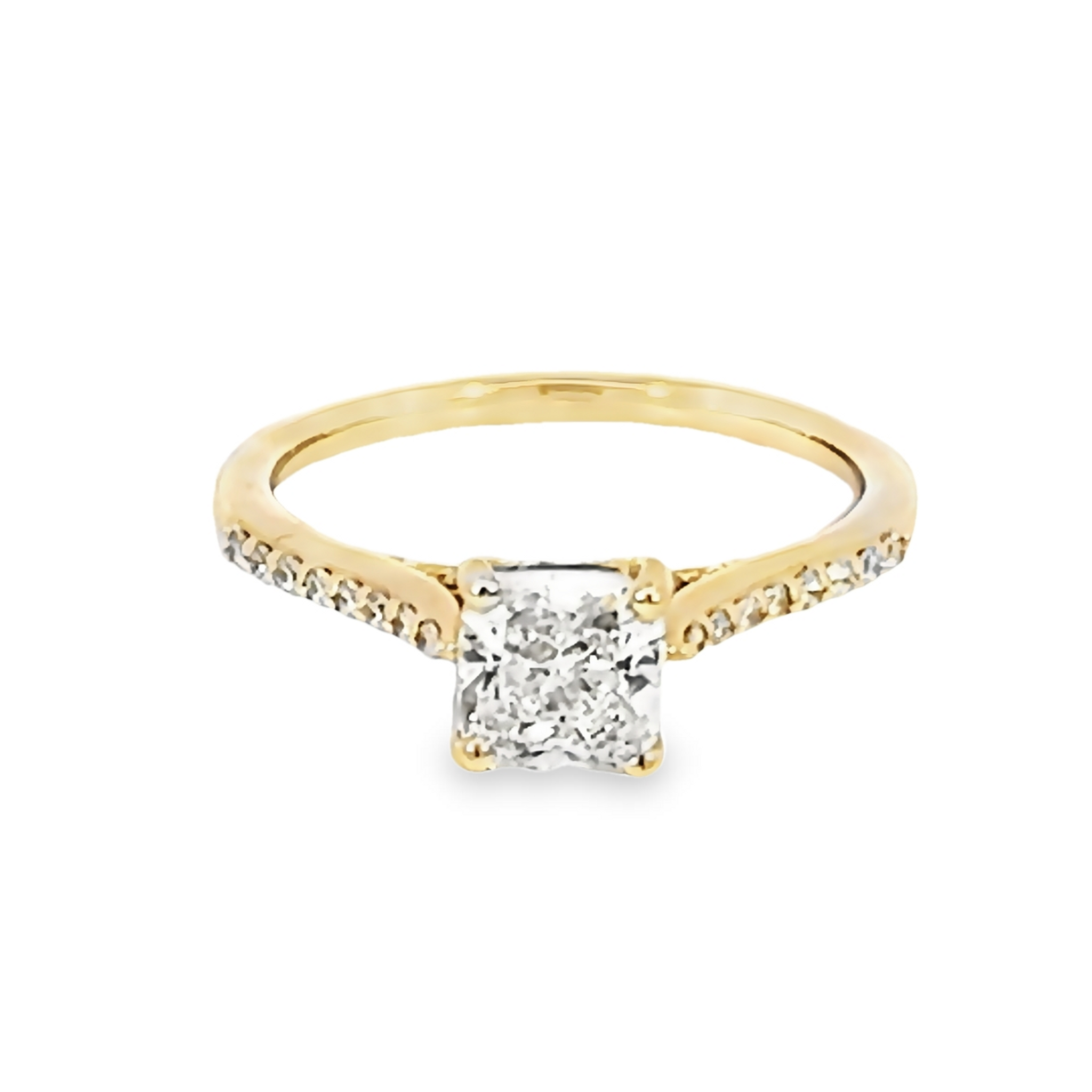 Cushion Diamond Engagement Ring With Side Accents