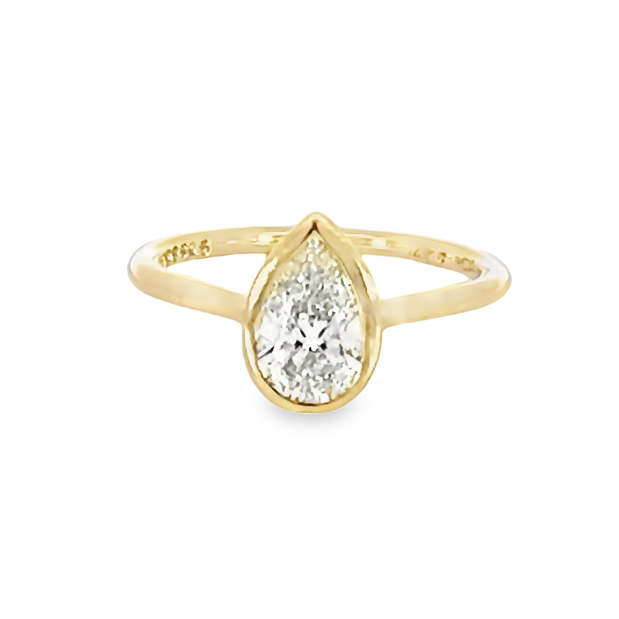 Pear Bezel Set Diamond Engagement Ring