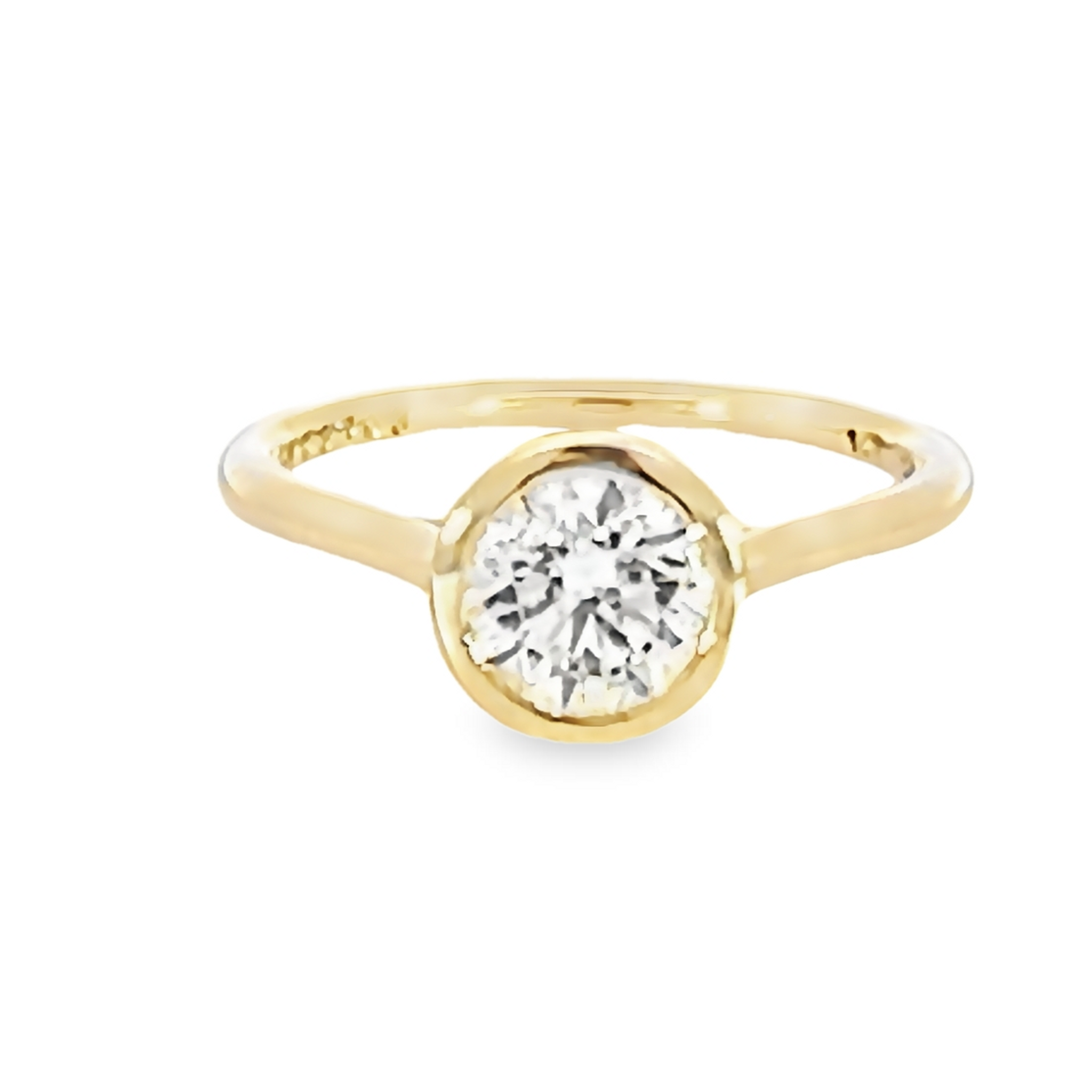 Round Brilliant Bezel Set Diamond Engagement Ring
