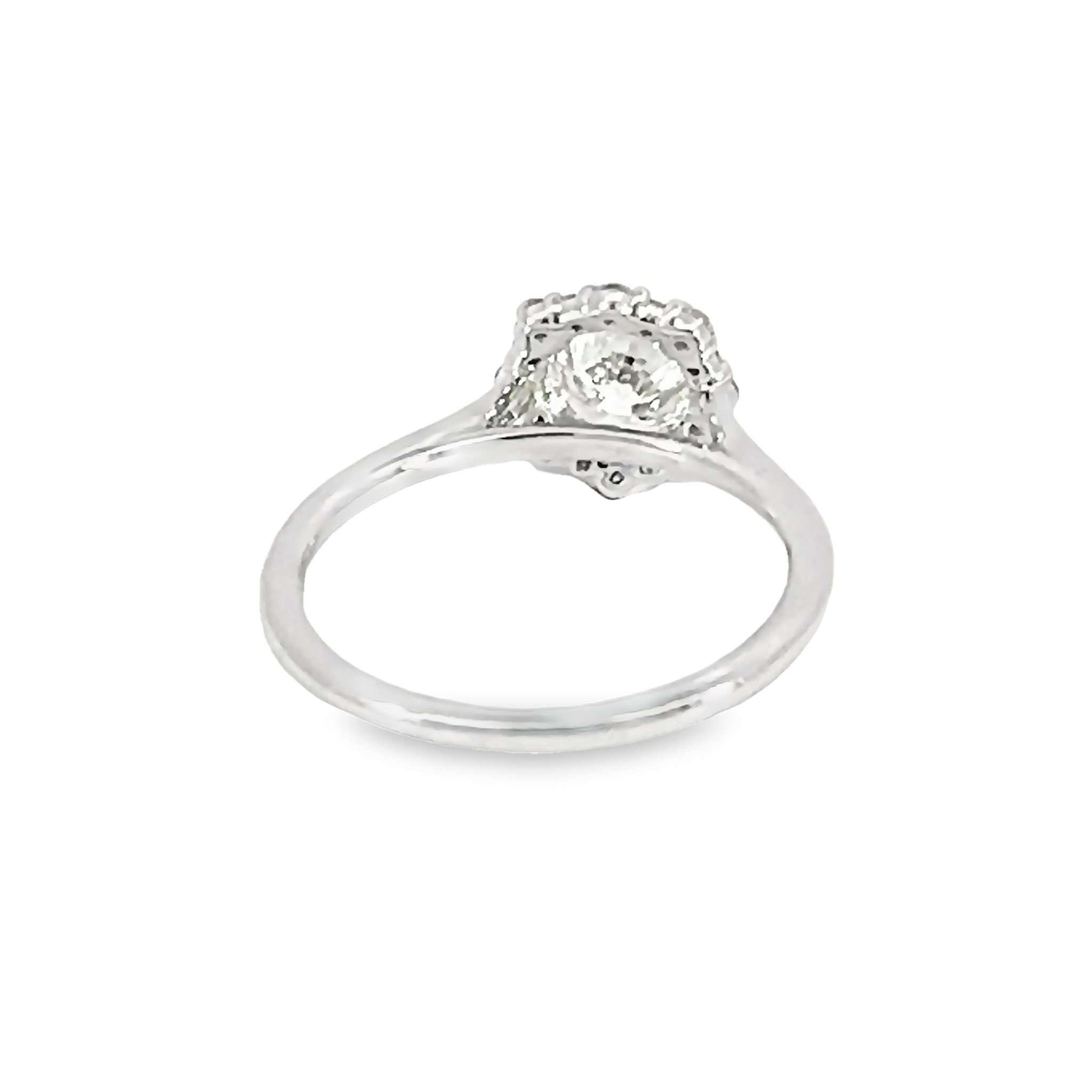 Round Brilliant Solitaire Diamond Engagement Ring With Halo