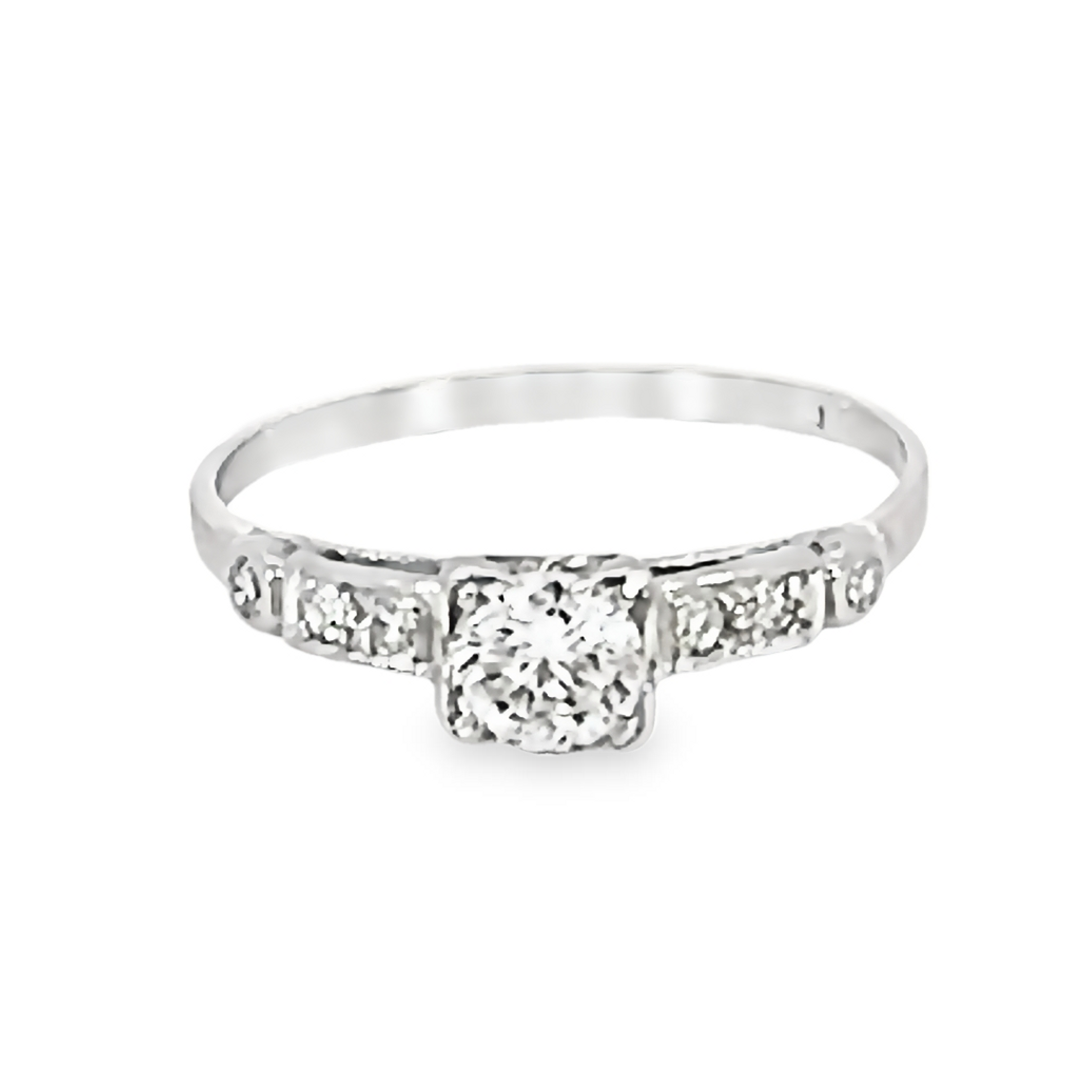 Platinum Diamond Engagement Ring With Side Accents