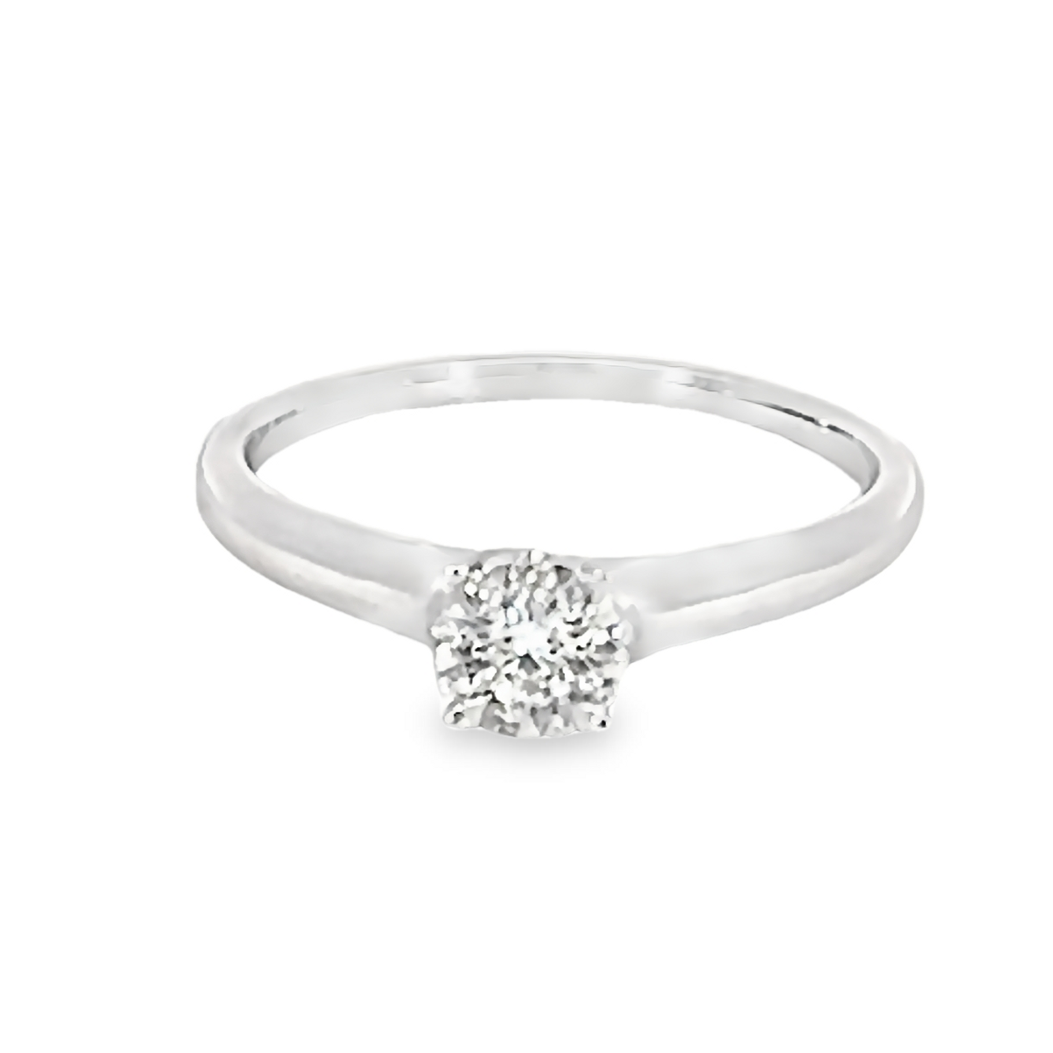 Round Cluster Diamond Engagement Ring