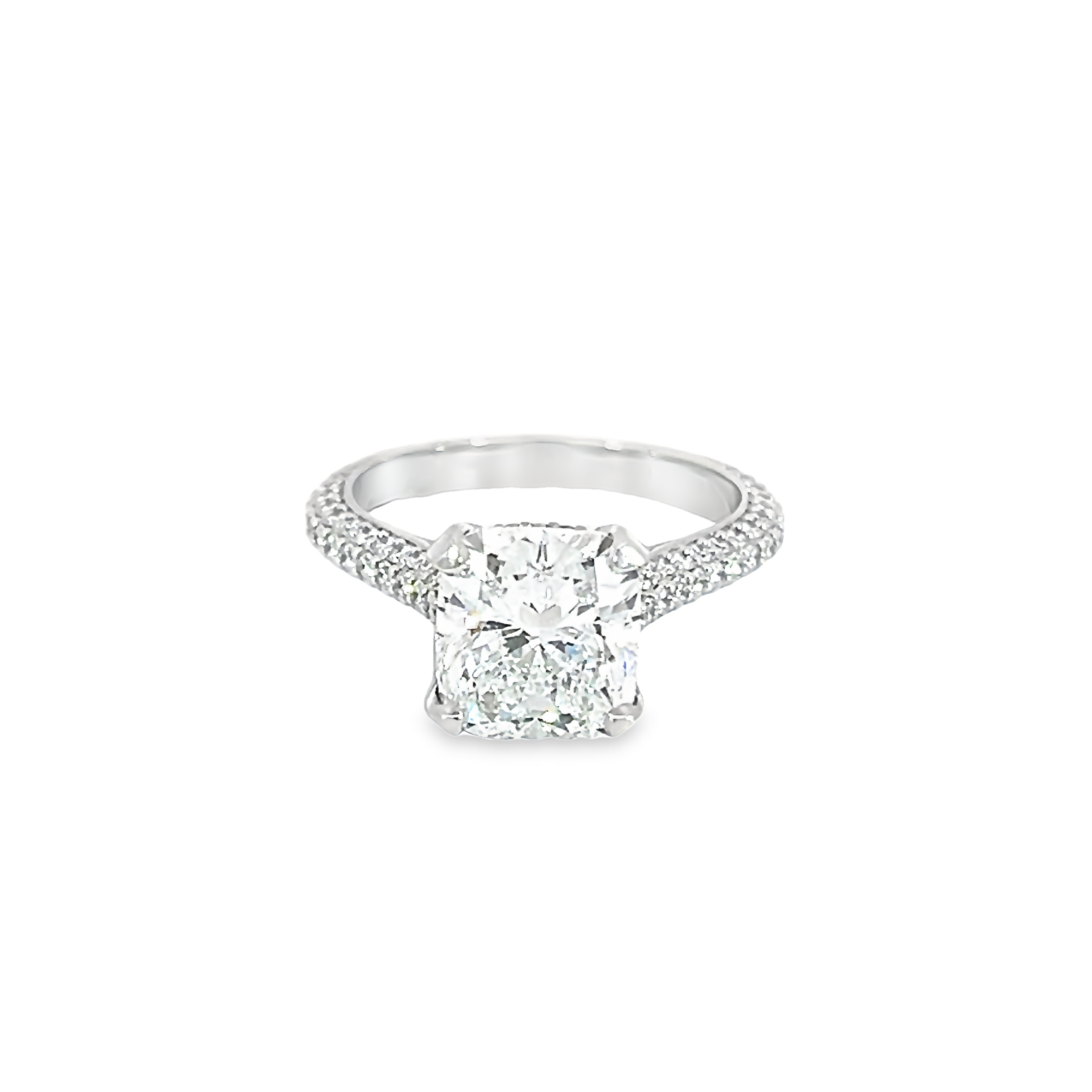 White Gold Cushion Cut Diamond Engagement Ring