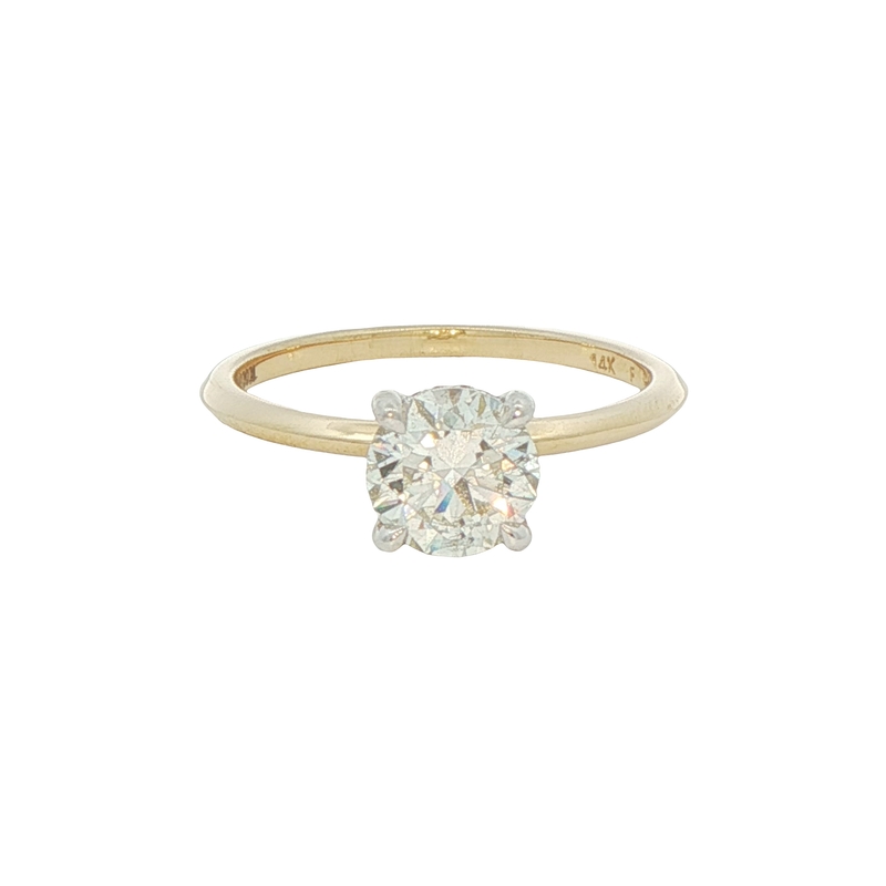 14k Gold Solitare Hidden Halo Engagement Ring