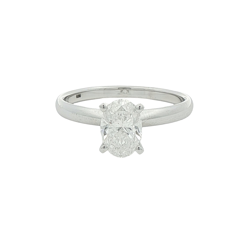 14k White Gold Solitaire Diamond Engagement Ring