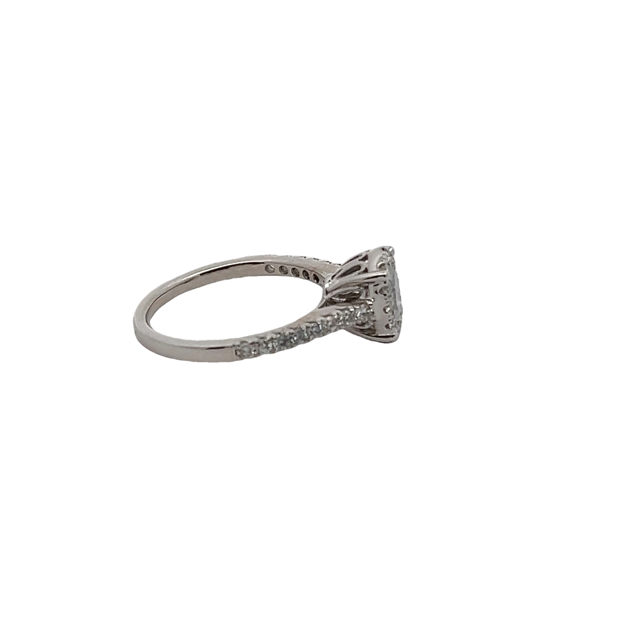 14k White Gold Oval Diamond Engagement Ring