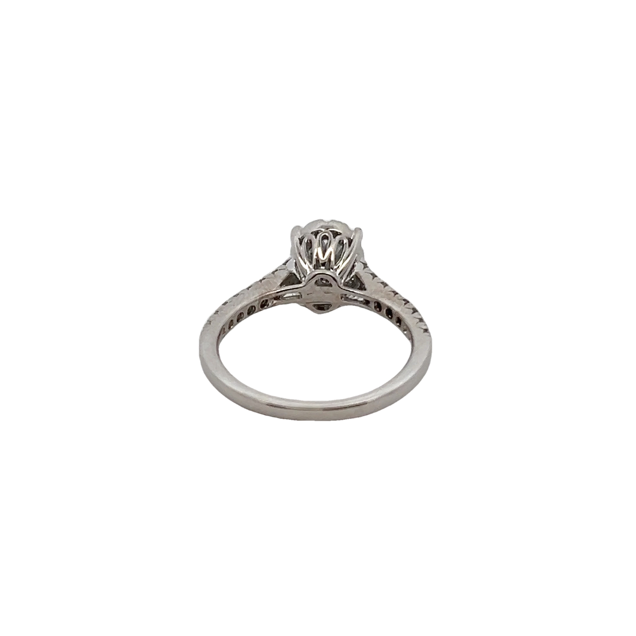 14k White Gold Oval Diamond Engagement Ring