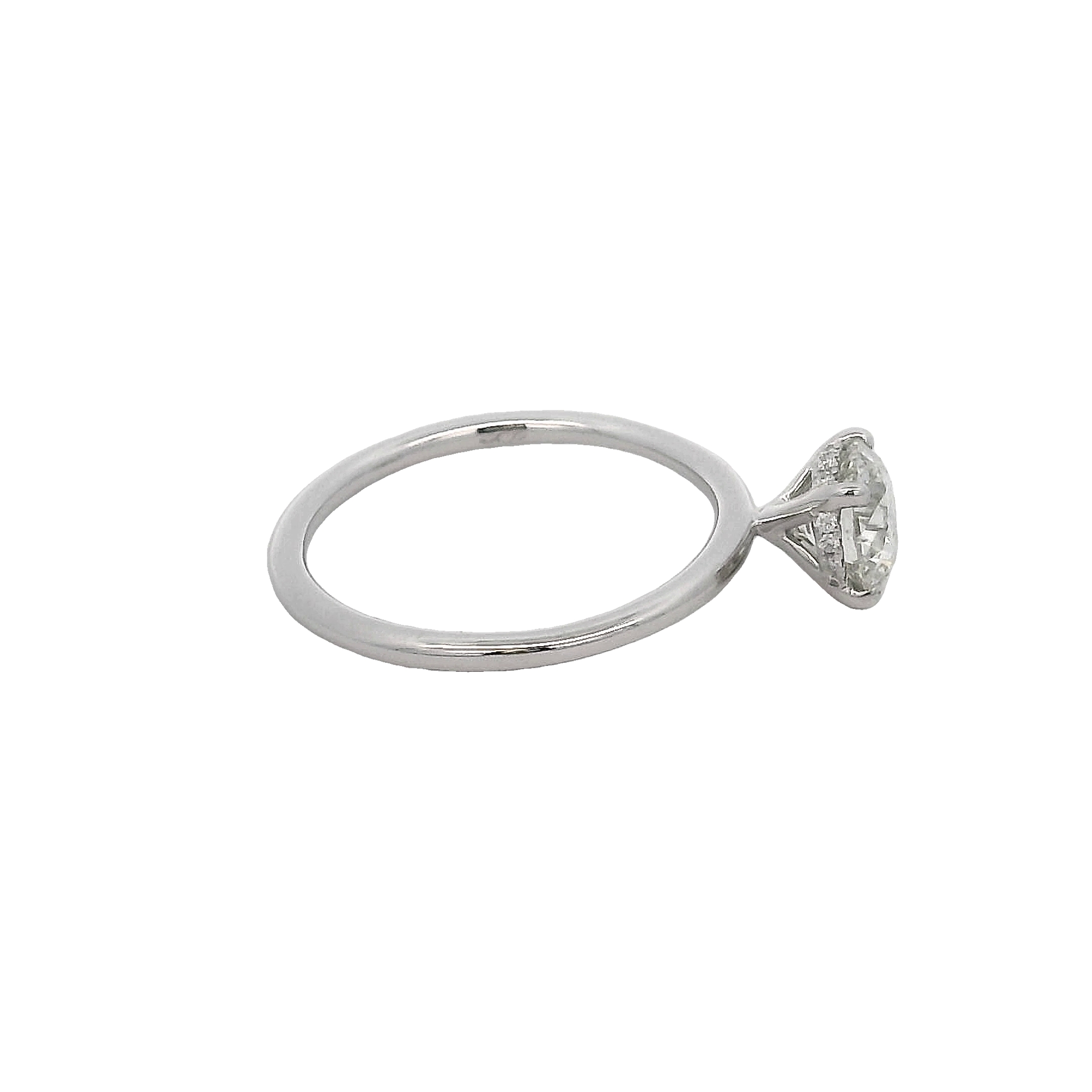 14k White Gold Solitaire Engagement Ring
