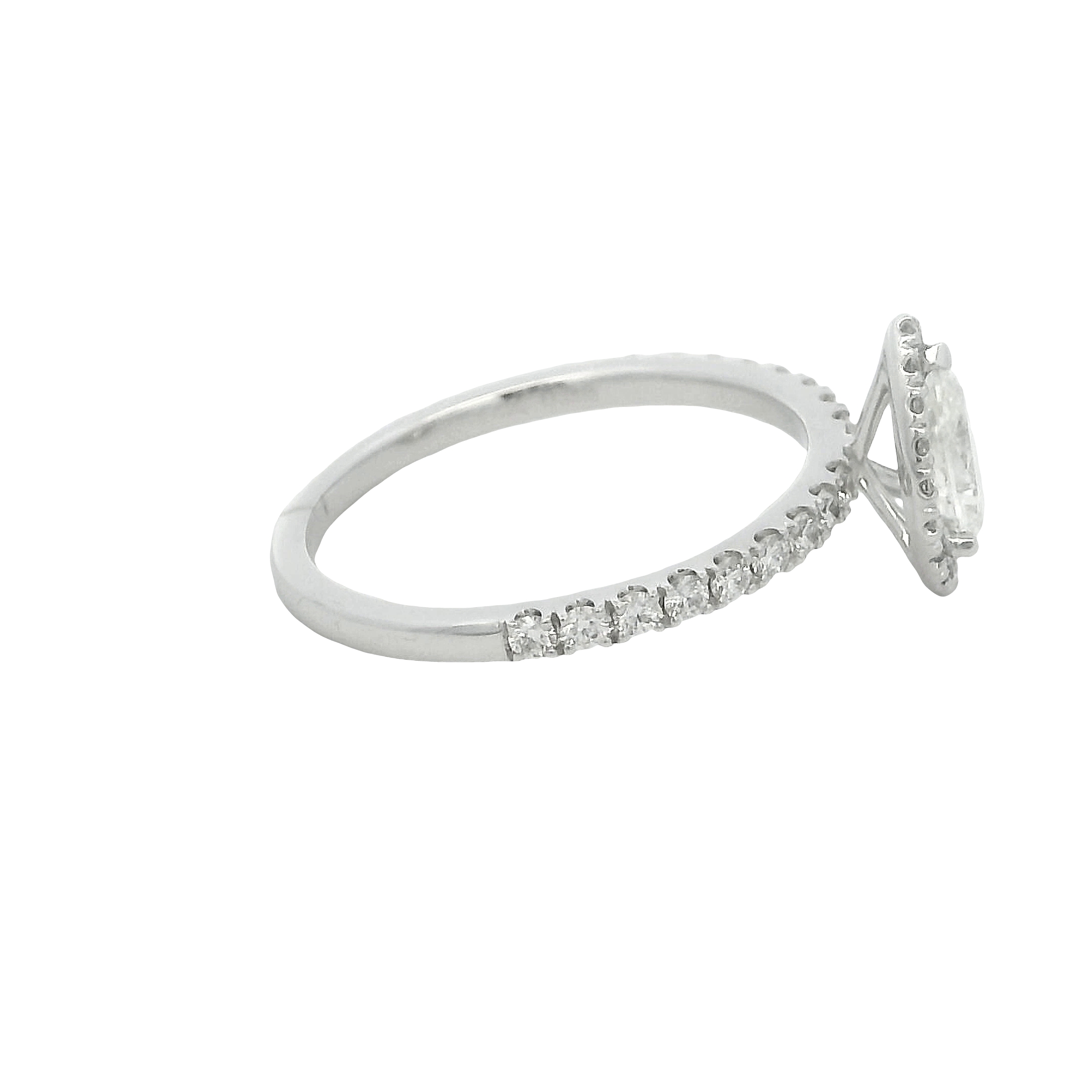 14k White Gold Pear-shaped Diamond Engagement Ring