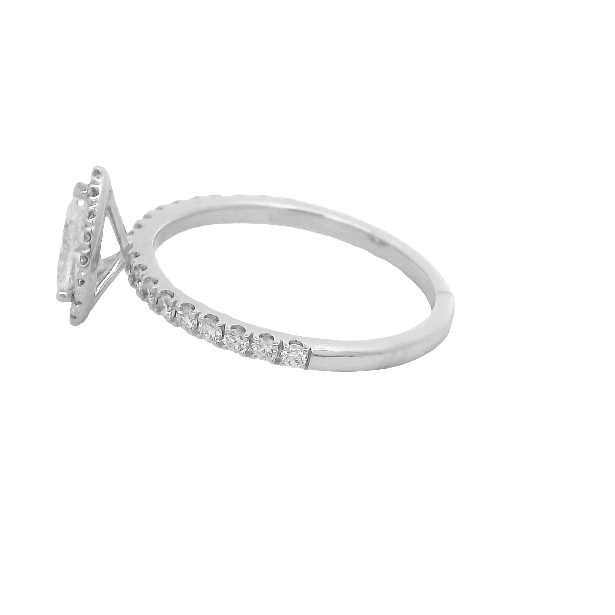 14k White Gold Pear-shaped Diamond Engagement Ring