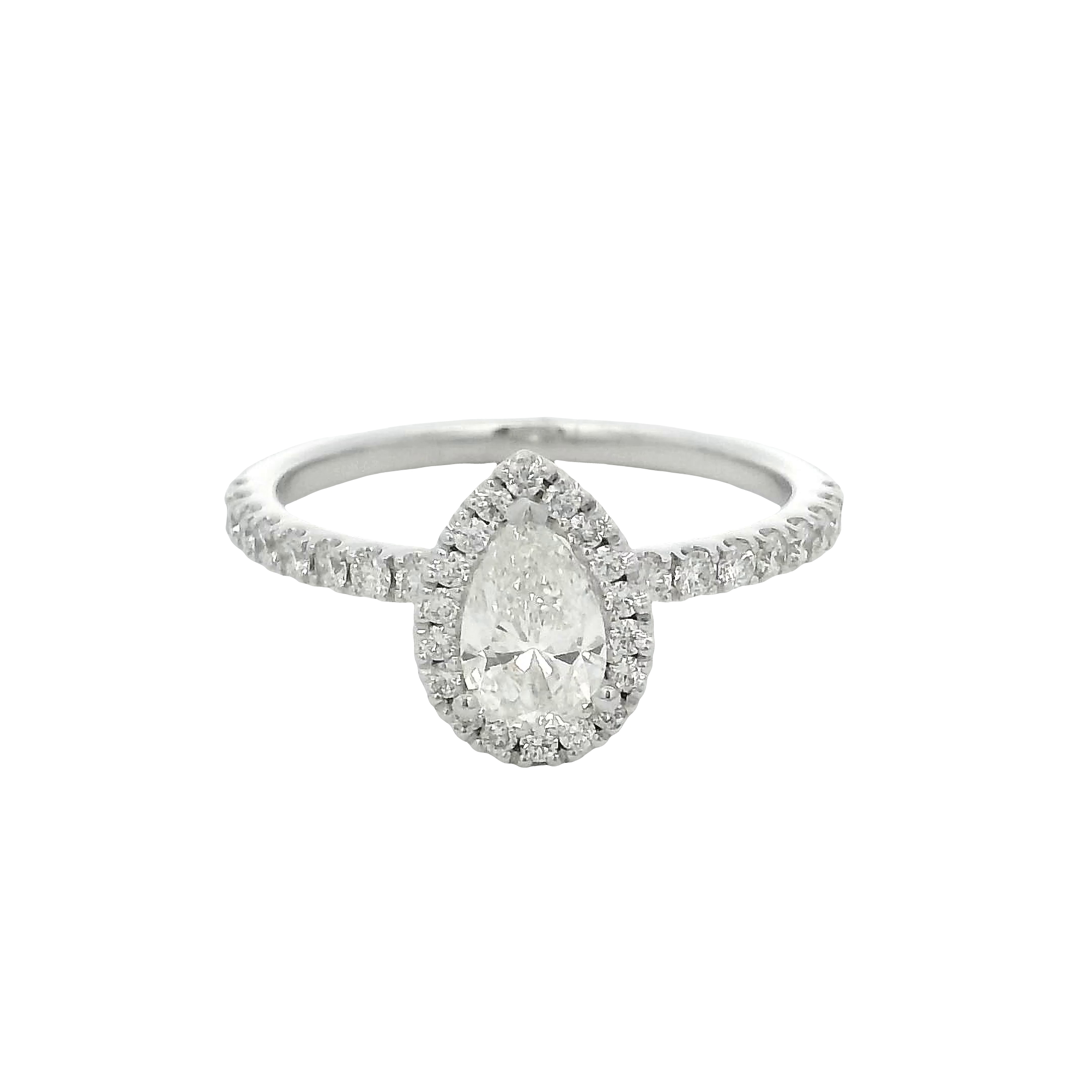 14k White Gold Pear-shaped Diamond Engagement Ring