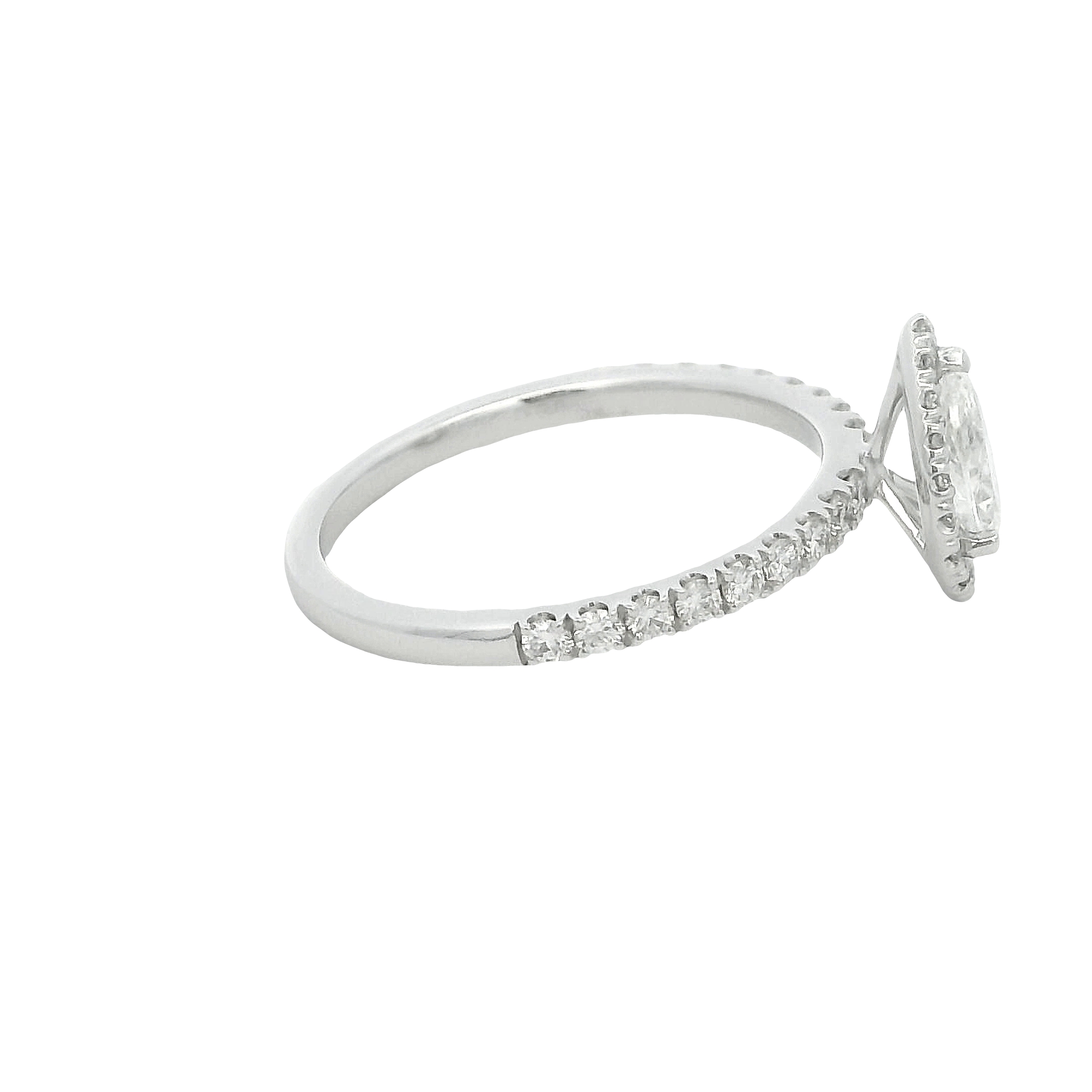 14k White Gold Pear-shaped Diamond Engagement Ring