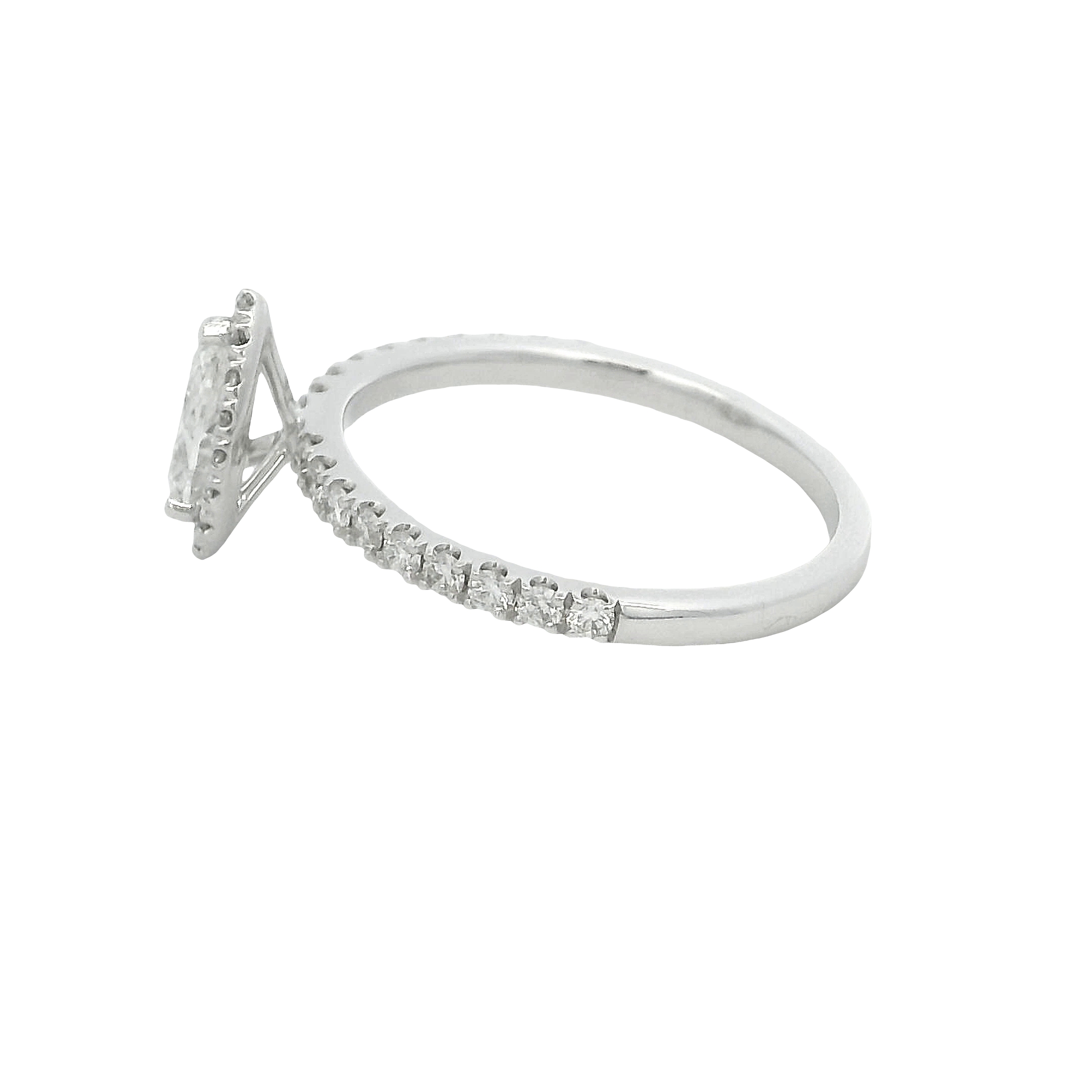 14k White Gold Pear-shaped Diamond Engagement Ring