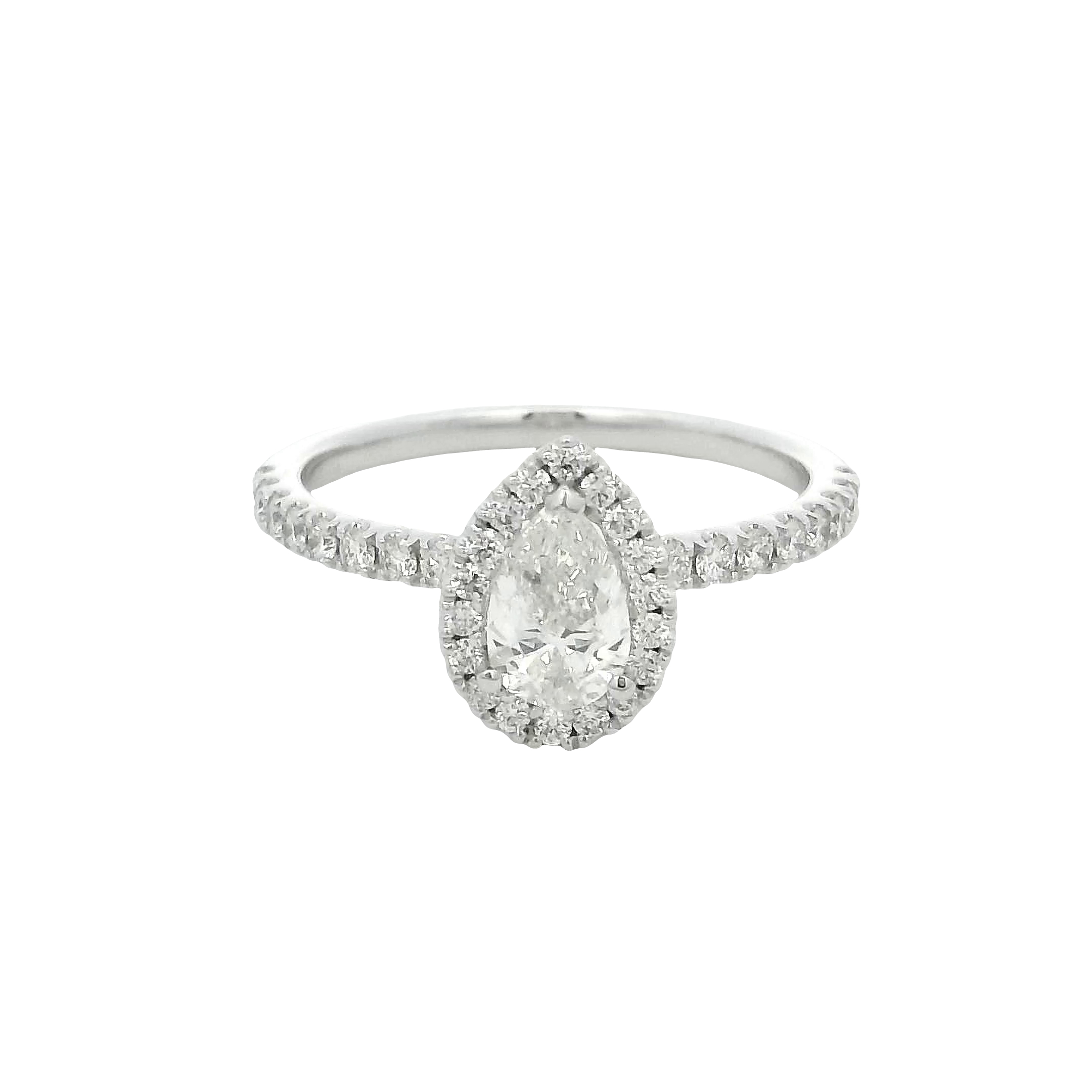 14k White Gold Pear-shaped Diamond Engagement Ring