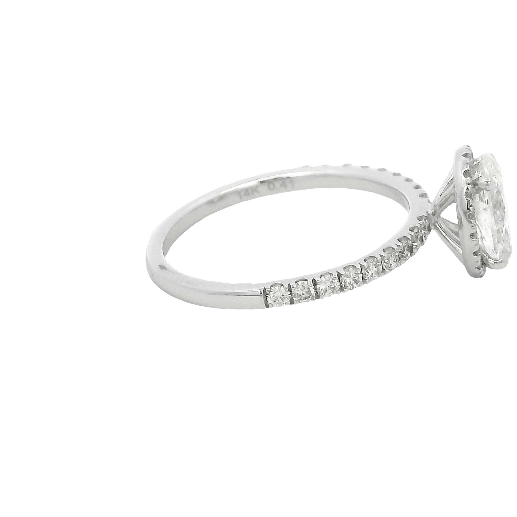 14k White Gold Oval-shaped Diamond Engagement Ring