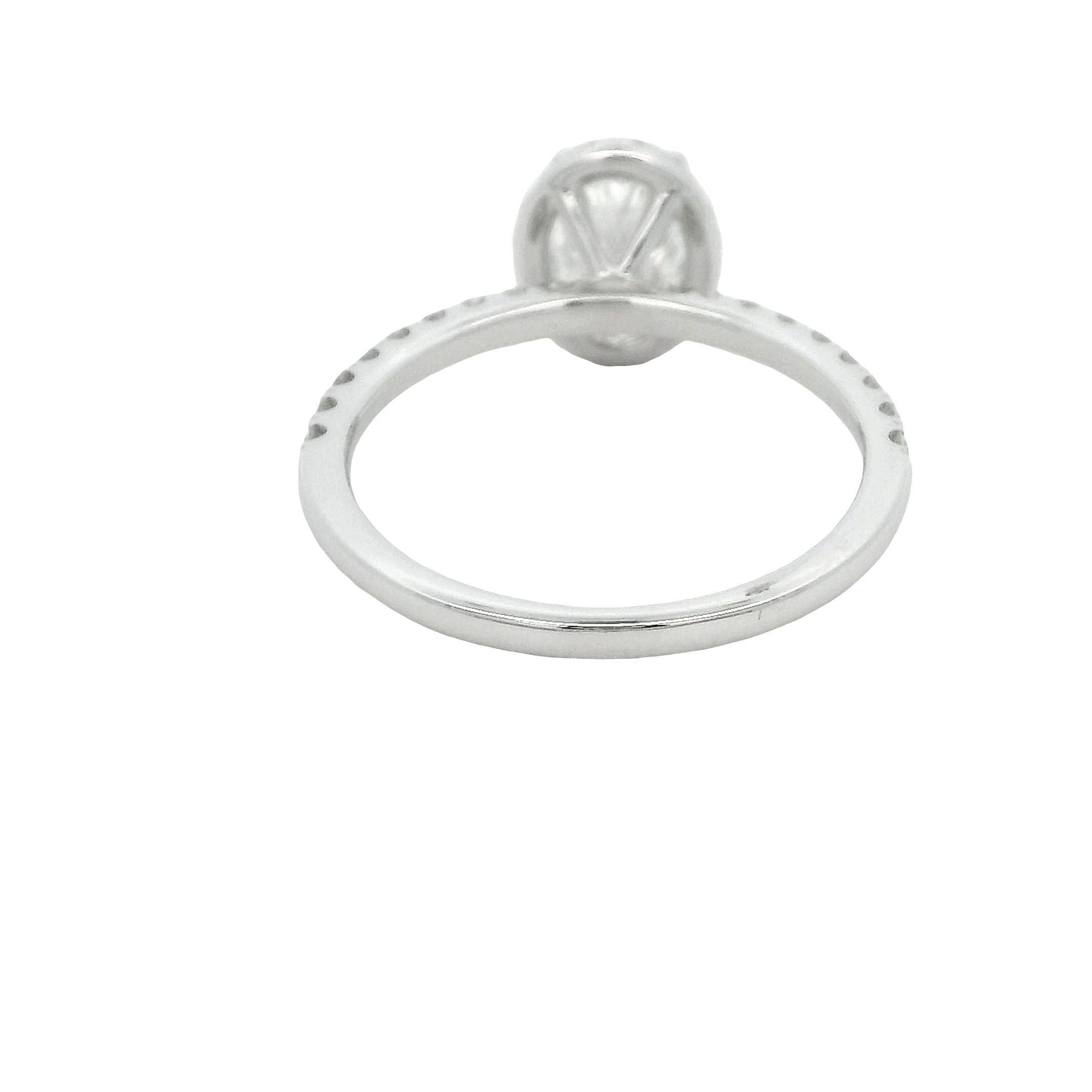 14k White Gold Oval-shaped Diamond Engagement Ring
