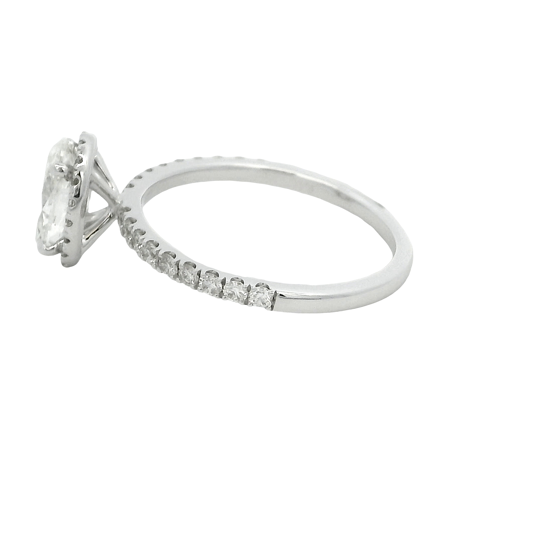 14k White Gold Oval-shaped Diamond Engagement Ring