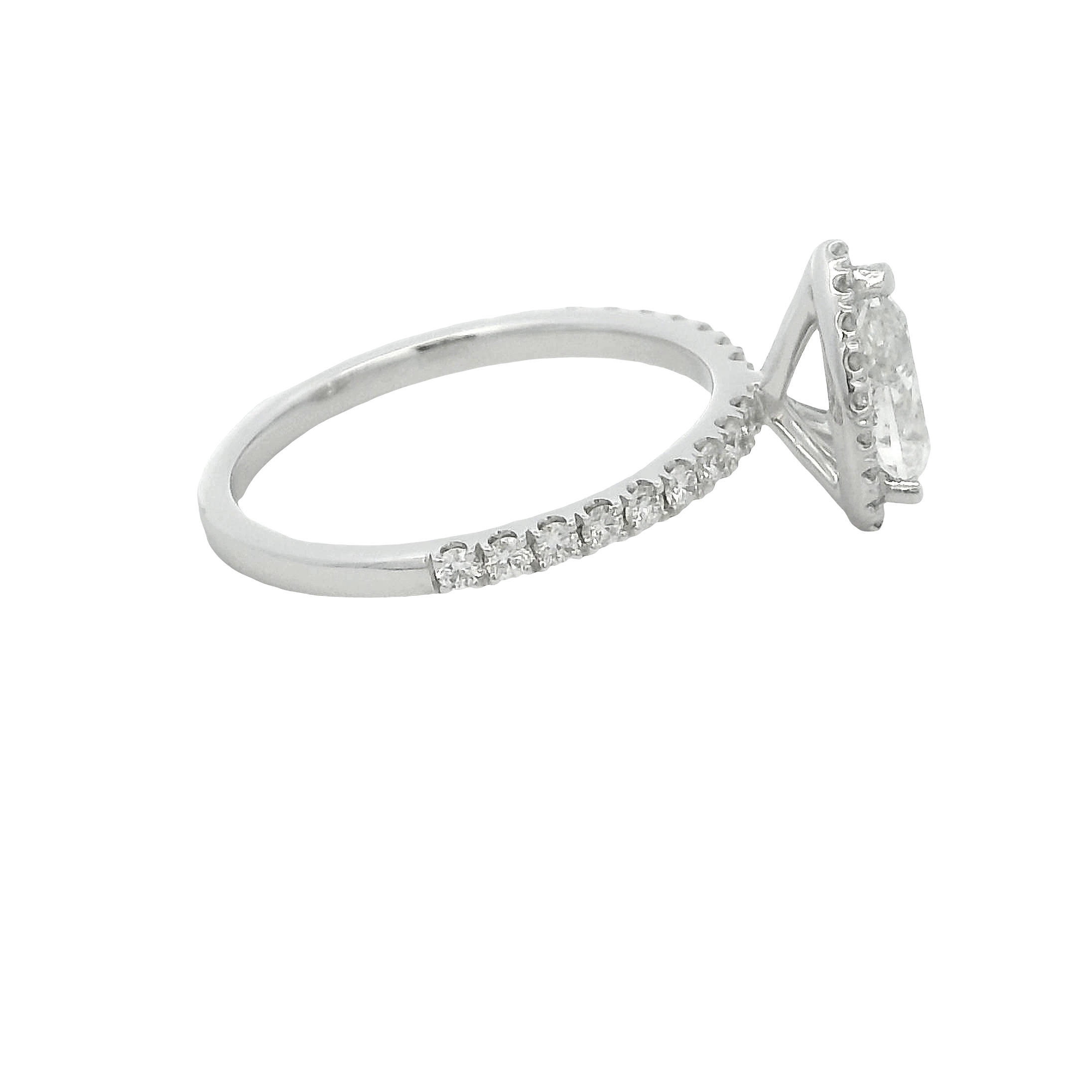 14k White Gold Pear-shaped Diamond Engagement Ring
