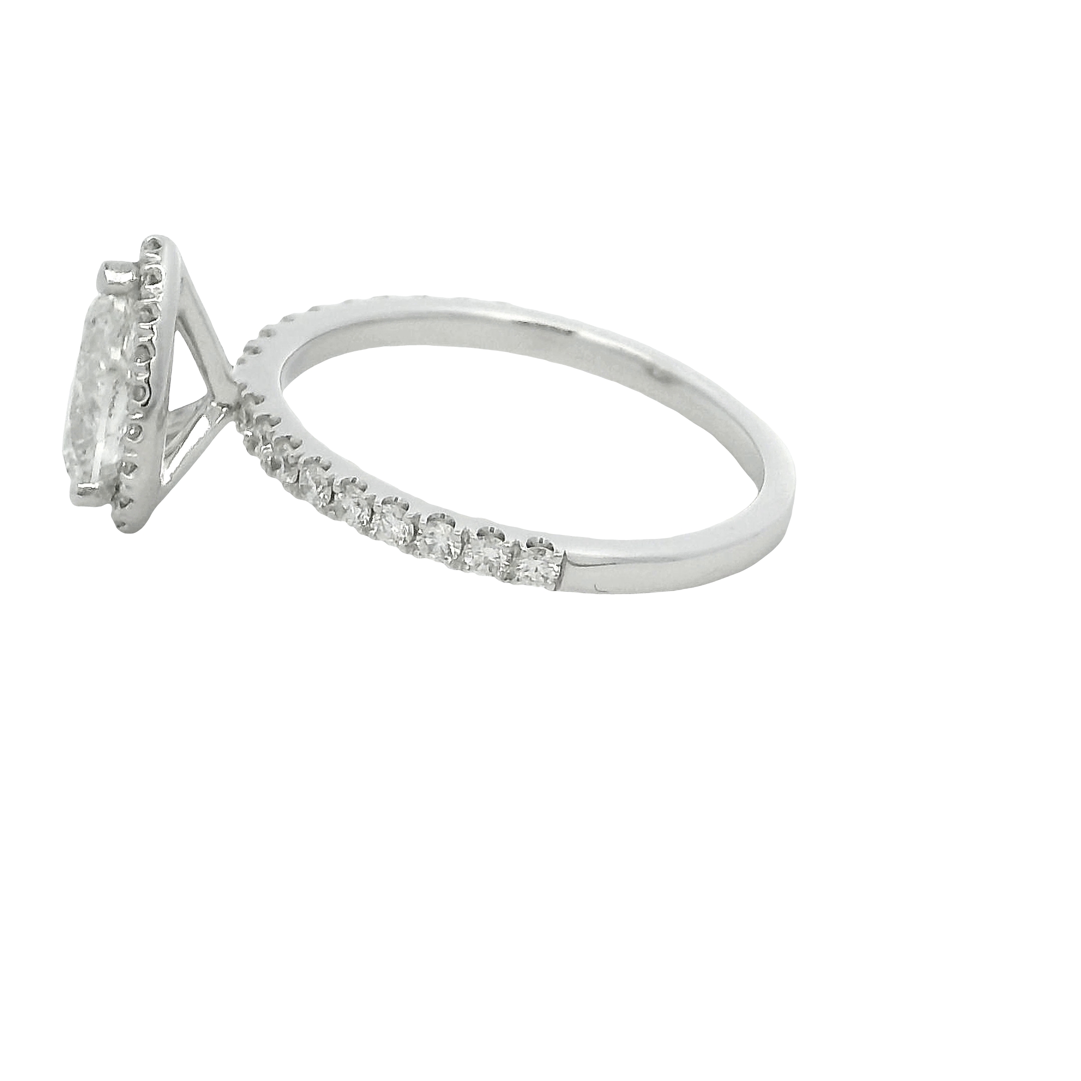 14k White Gold Pear-shaped Diamond Engagement Ring