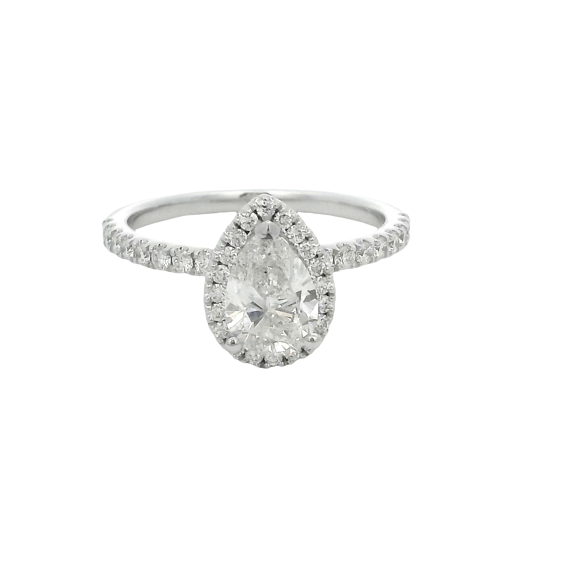 14k White Gold Pear-shaped Diamond Engagement Ring