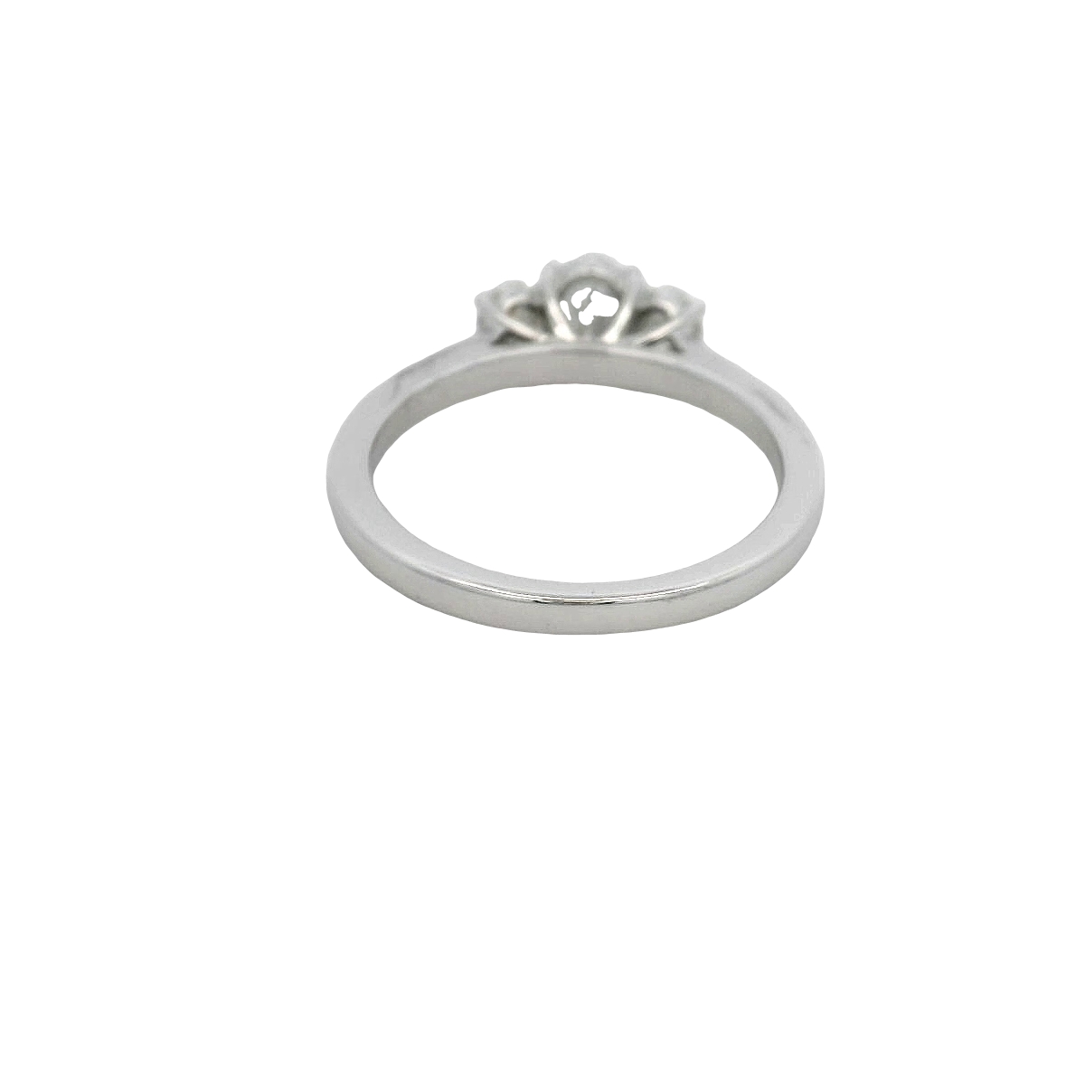 14k Gold Oval Three Diamond Engagment Ring