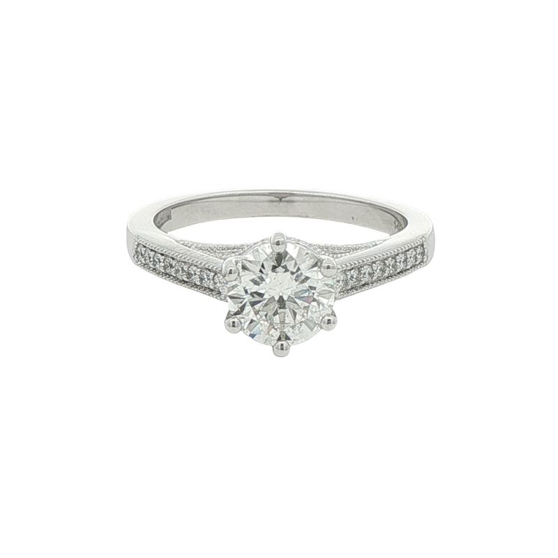 14k White Gold Diamond Engagement Ring