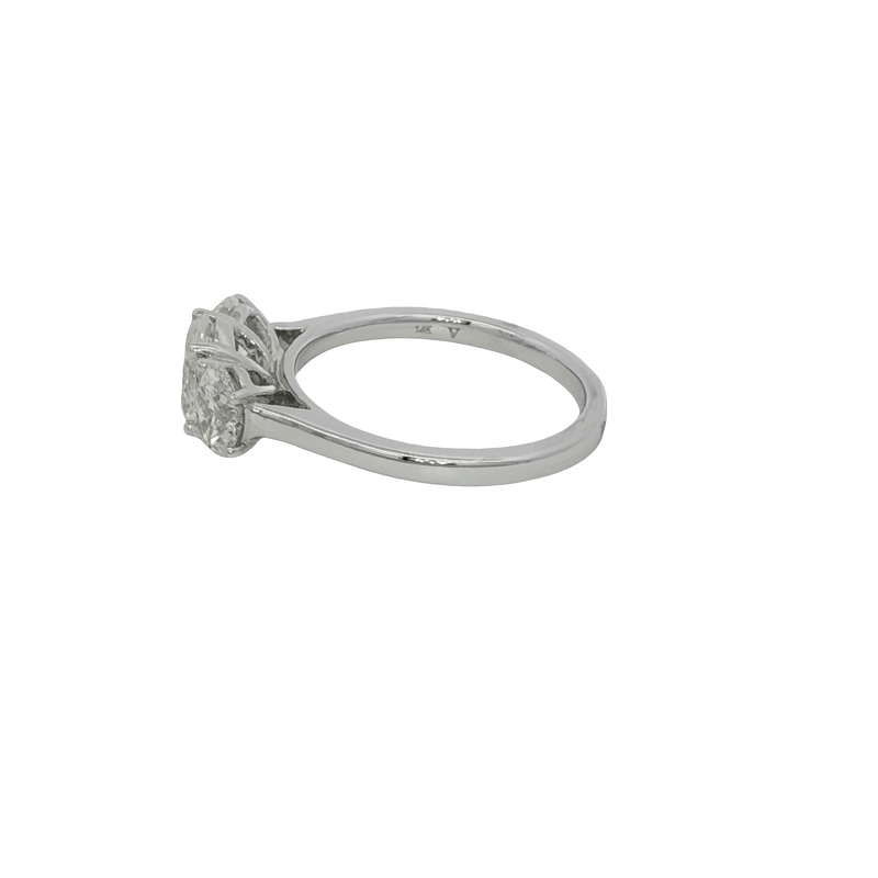 14k White Gold Three Stone Diamond Engagement Ring