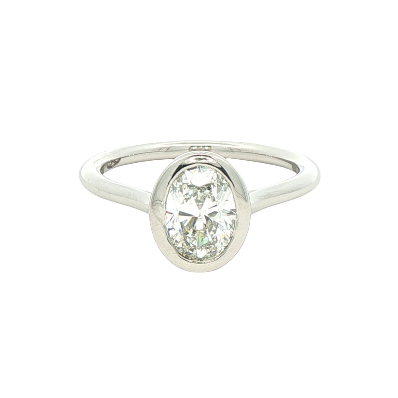 Platinum Oval Solitaire Engagement Ring