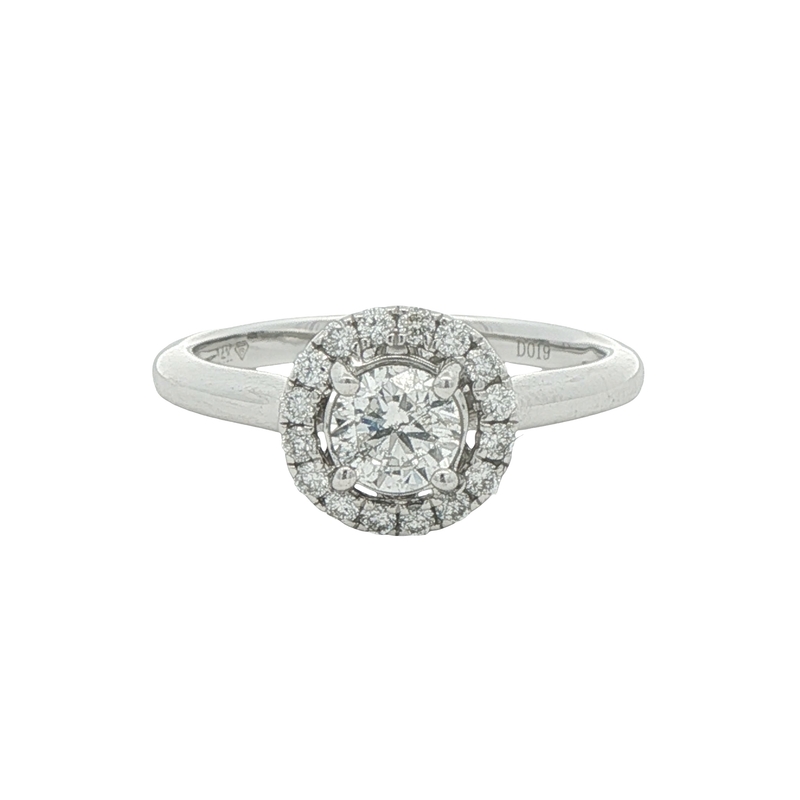 14k White Gold Round Diamond Engagement Ring