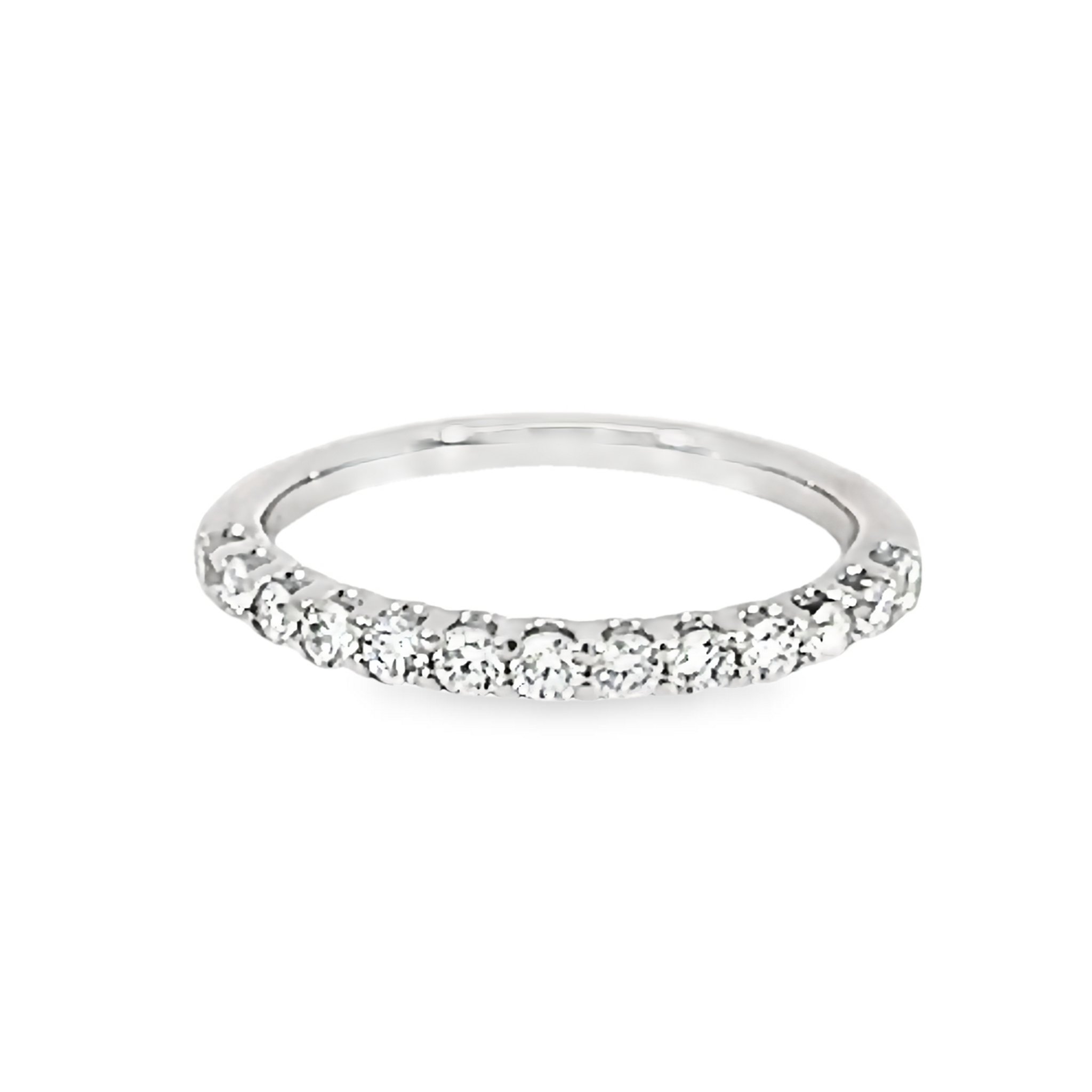 14k White Gold Diamond Wedding Band