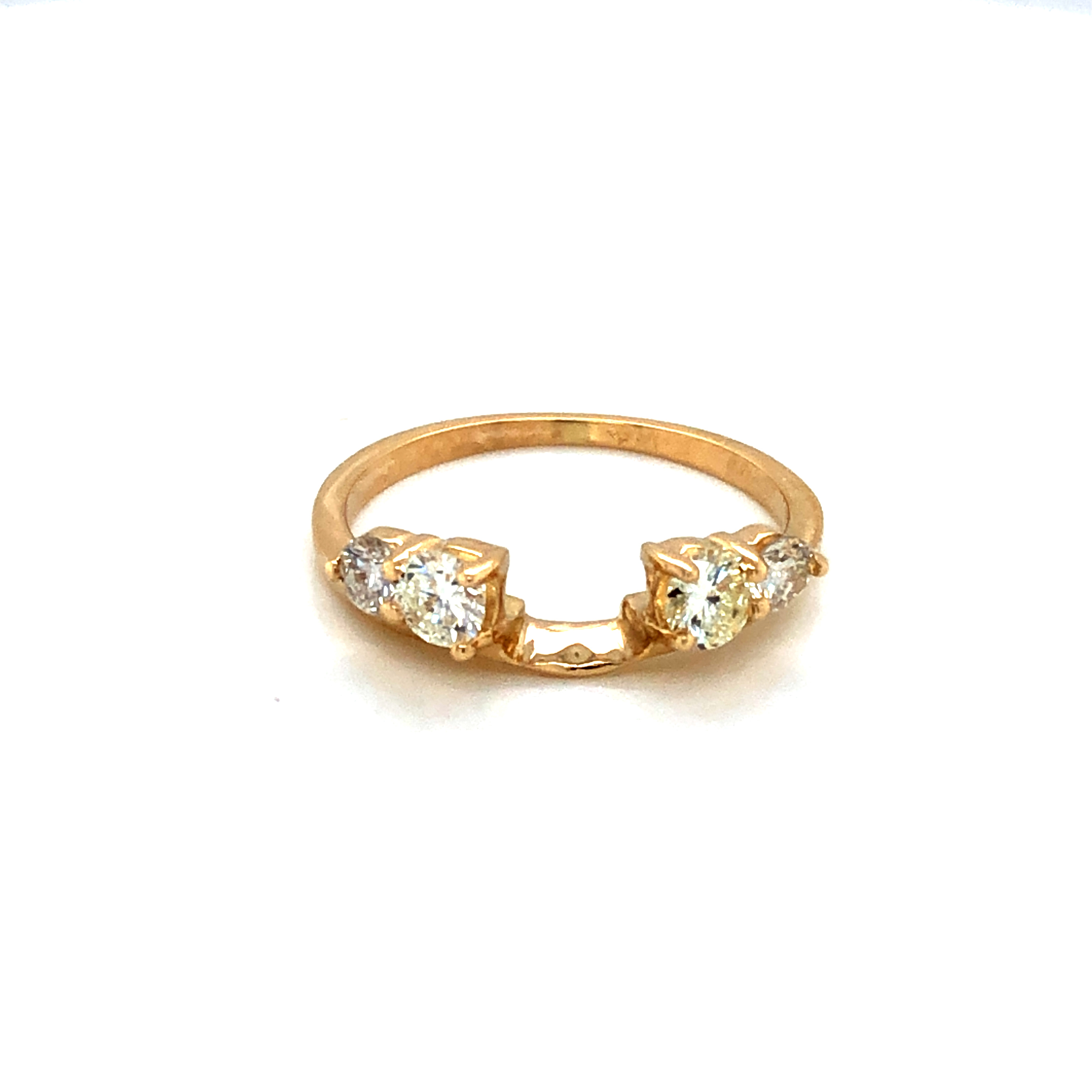 14 Karat yellow gold wrap wedding band With 4=0.50 total weight round brilliant G VS Diamonds