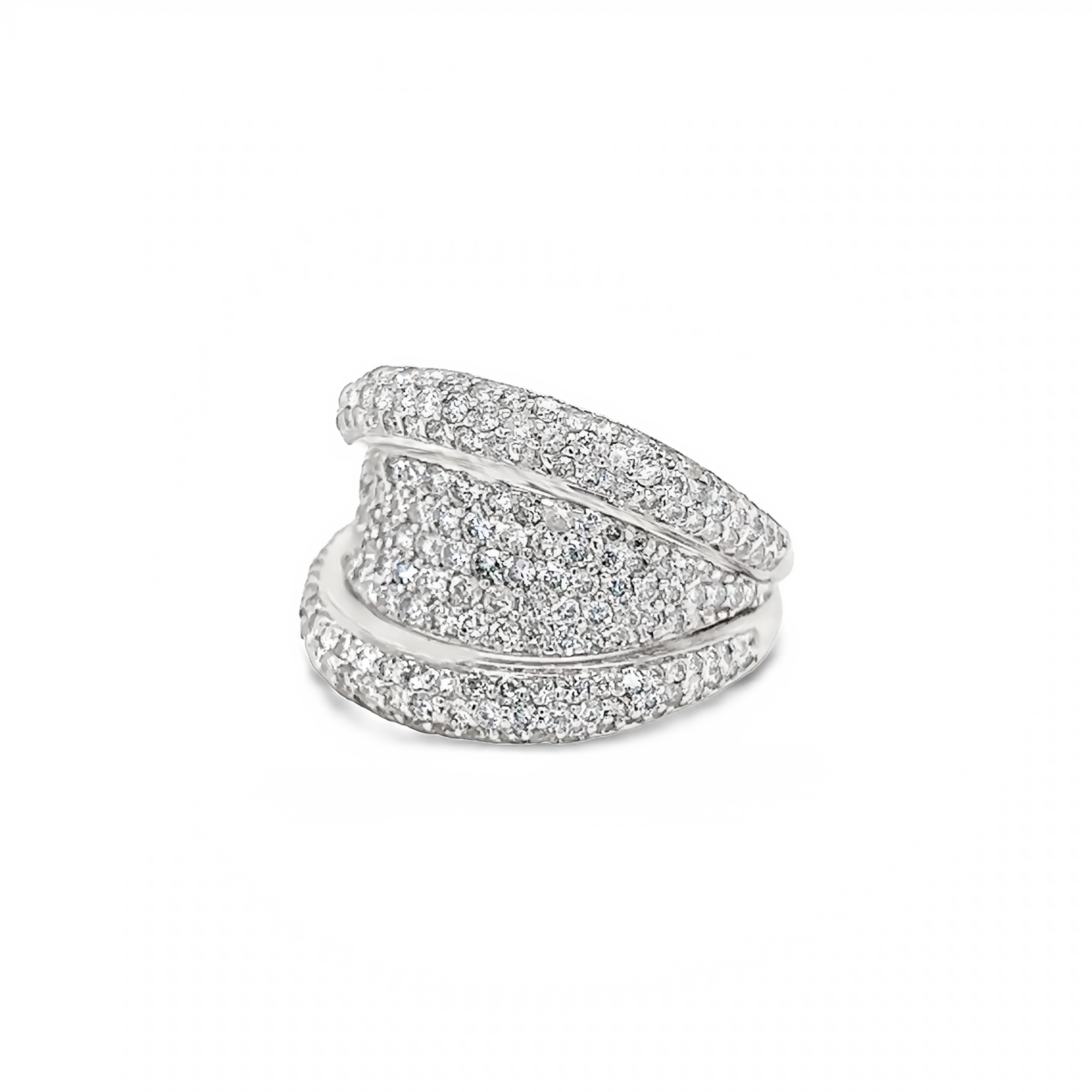 14 Karat white gold statement wedding band with 247=2.02Tw Round Brilliant G Vs Diamonds