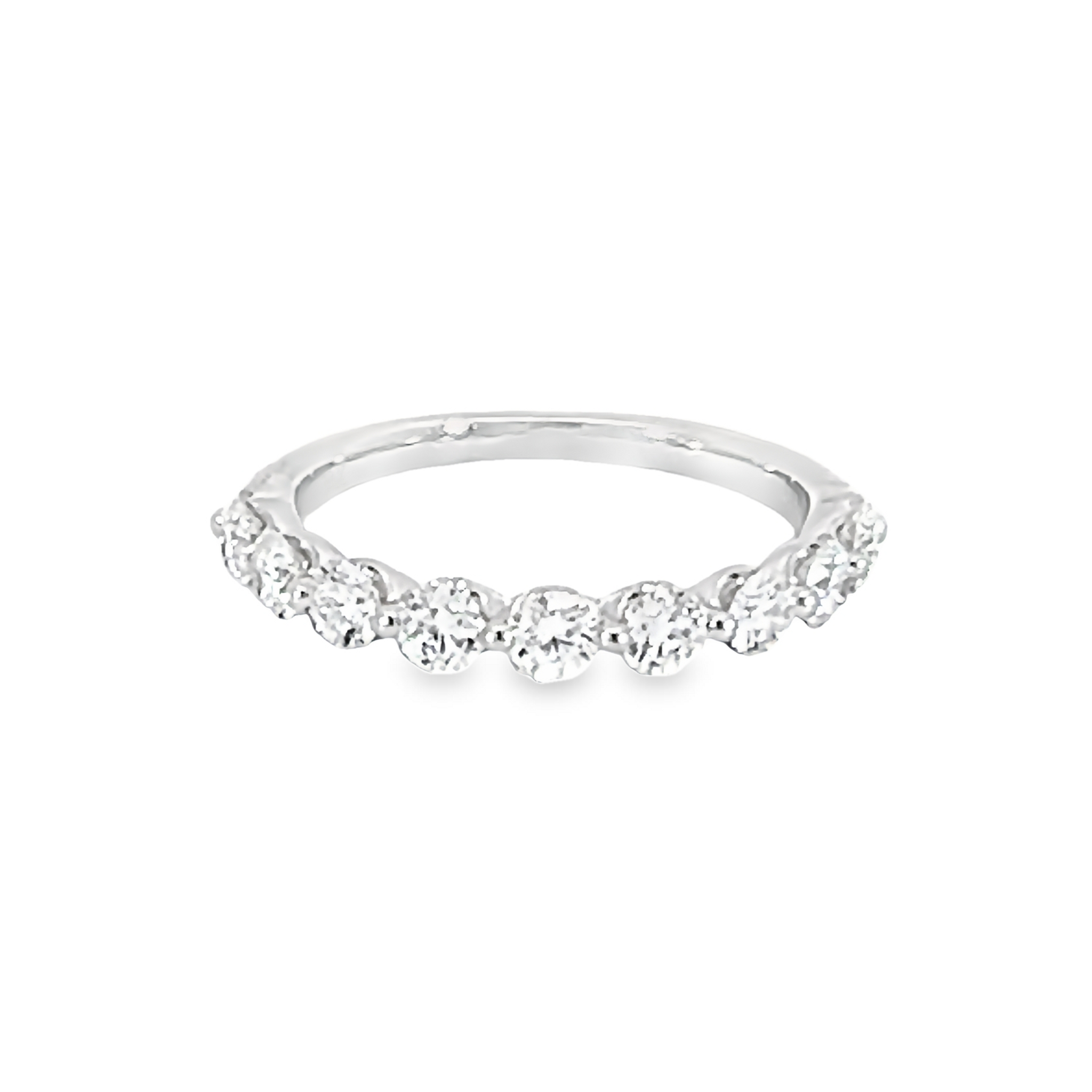 14 Karat white gold wedding band 9=1.00tw Round Brilliant G VS Diamonds