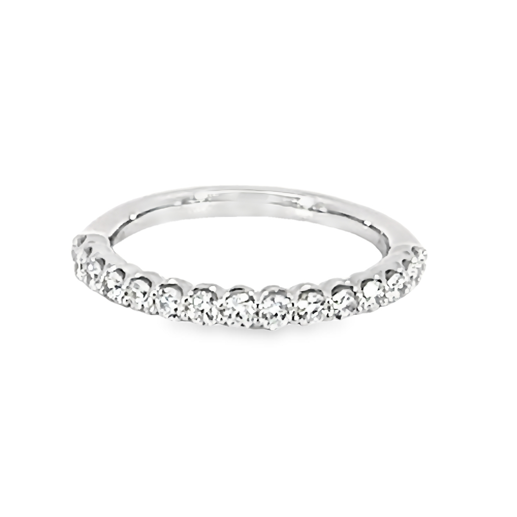14 Karat white gold wedding band 15=0.50tw round brilliant G VS Diamonds