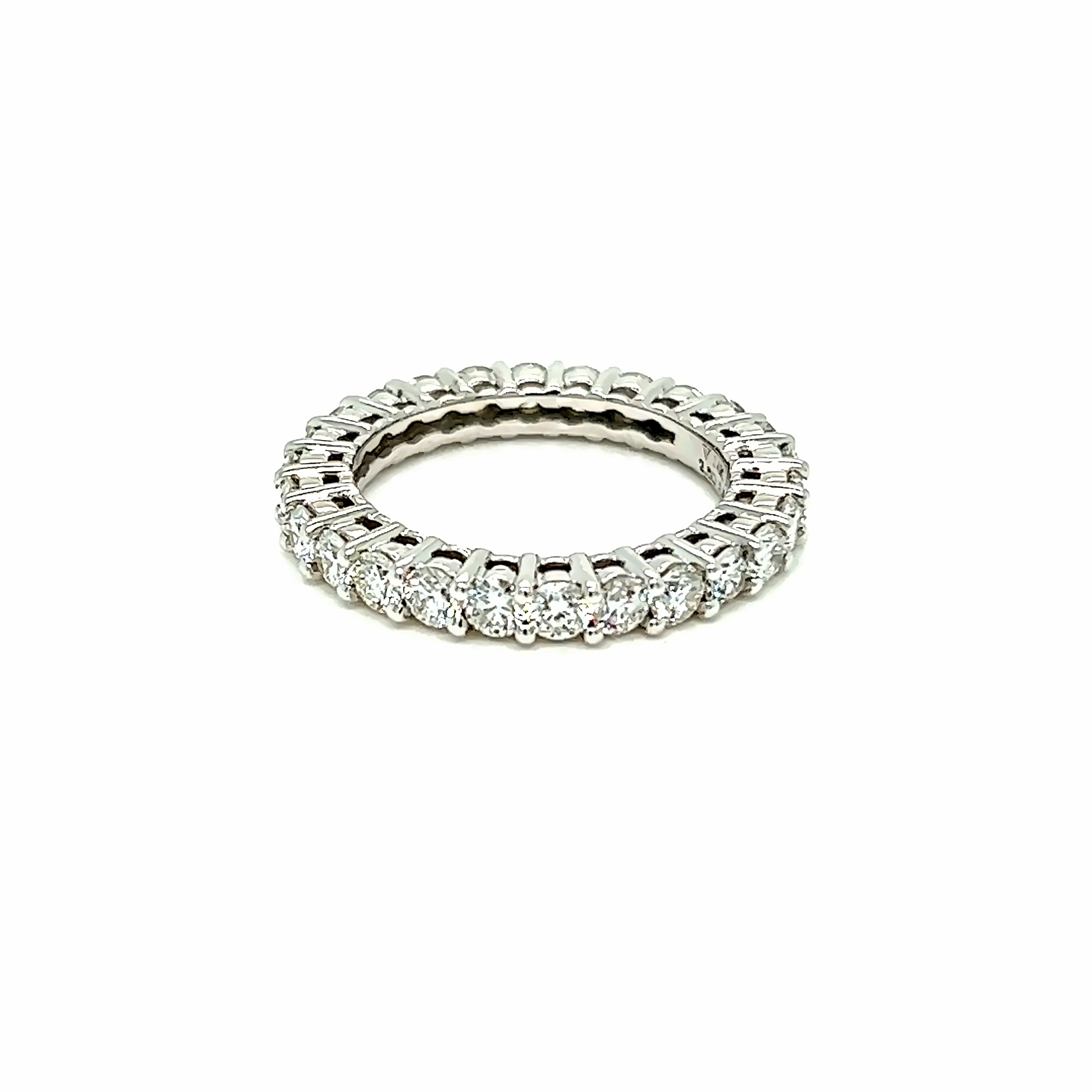 14 Karat white gold eternity wedding band Size 6 with 26=2.00Tw Round Brilliant G SI Diamonds