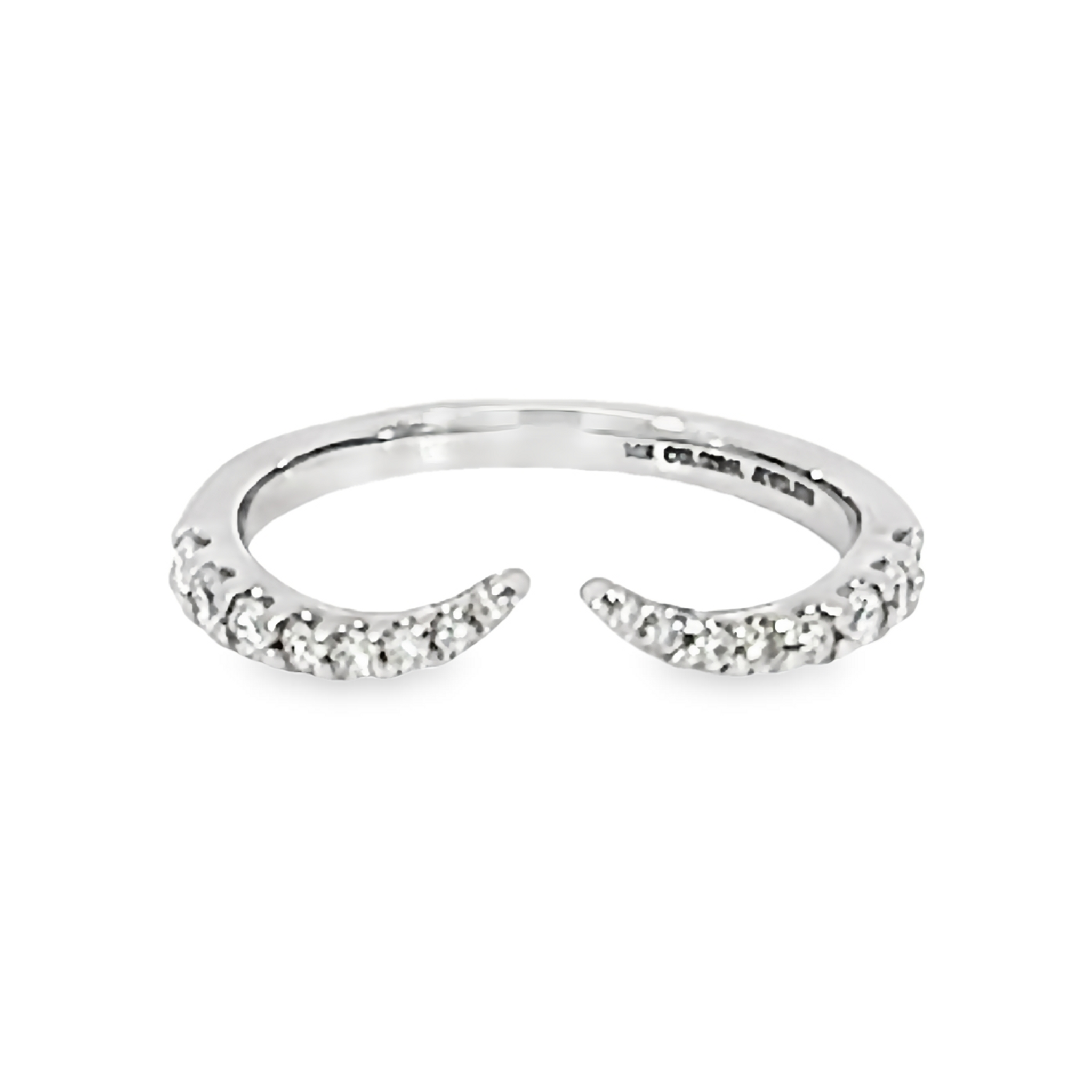 14 Karat White Gold Open Band With 16=0.33TW Round Brilliant G VS Diamonds